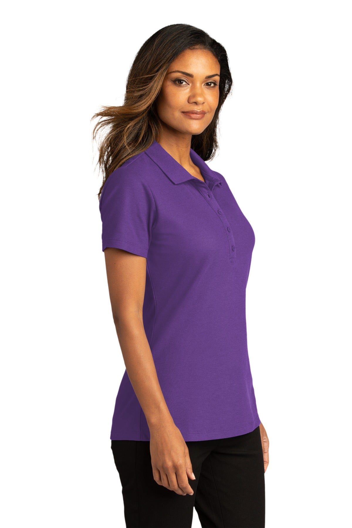 Purple Port Authority Women's SuperPro React Polo. LK810