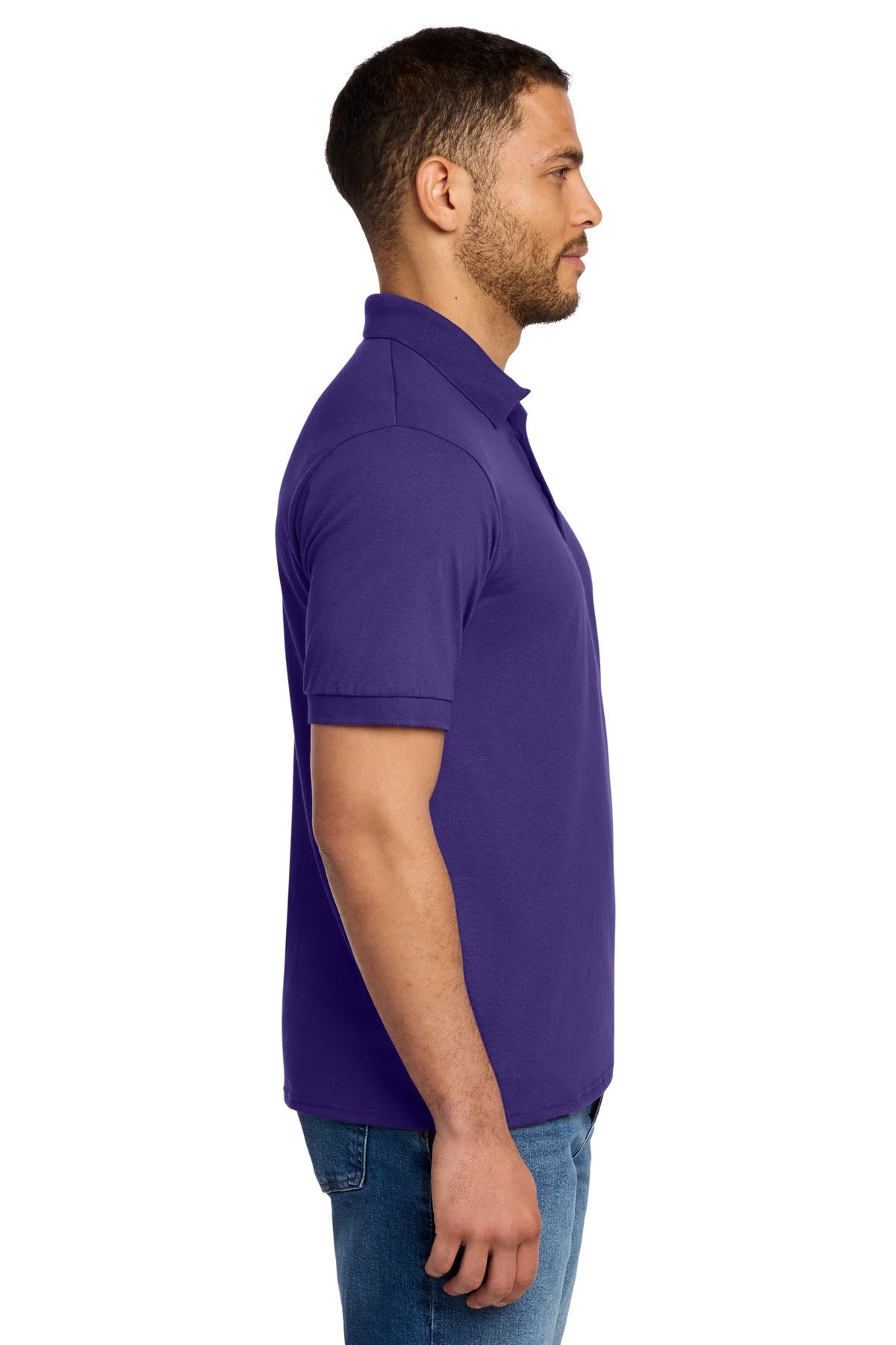 Purple Port & Co Core Blend Jersey Knit Polo. KP55
