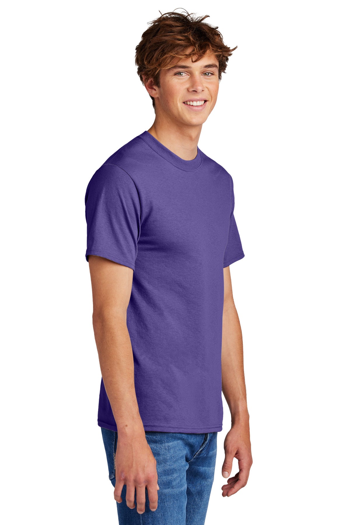 Purple Port & Co Core Blend Tee. PC55