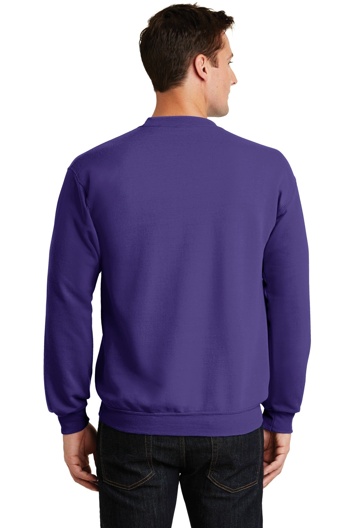 Purple Port & Co Core Fleece Crewneck Sweatshirt. PC78