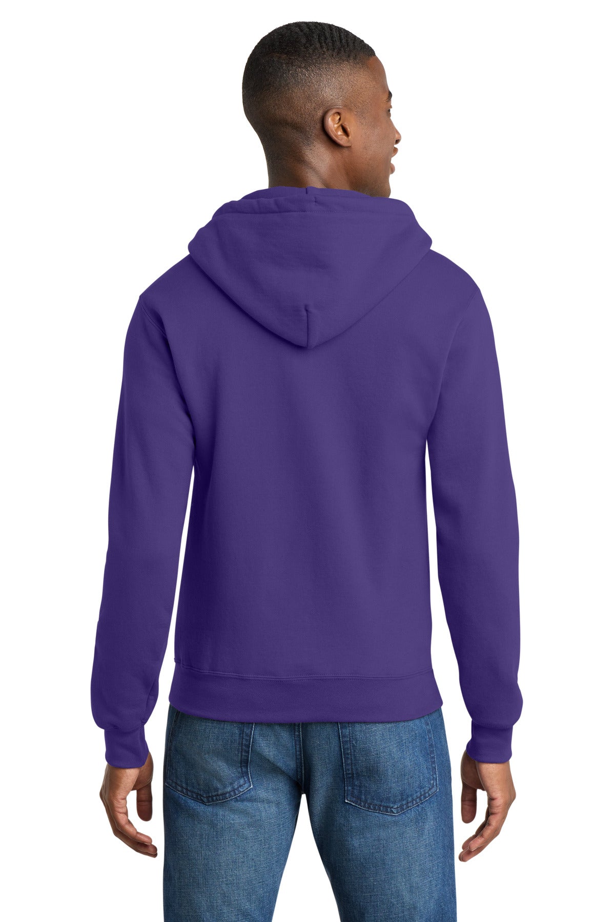 Purple Port & Co Core Fleece Full-Zip Hooded Sweatshirt. PC78ZH