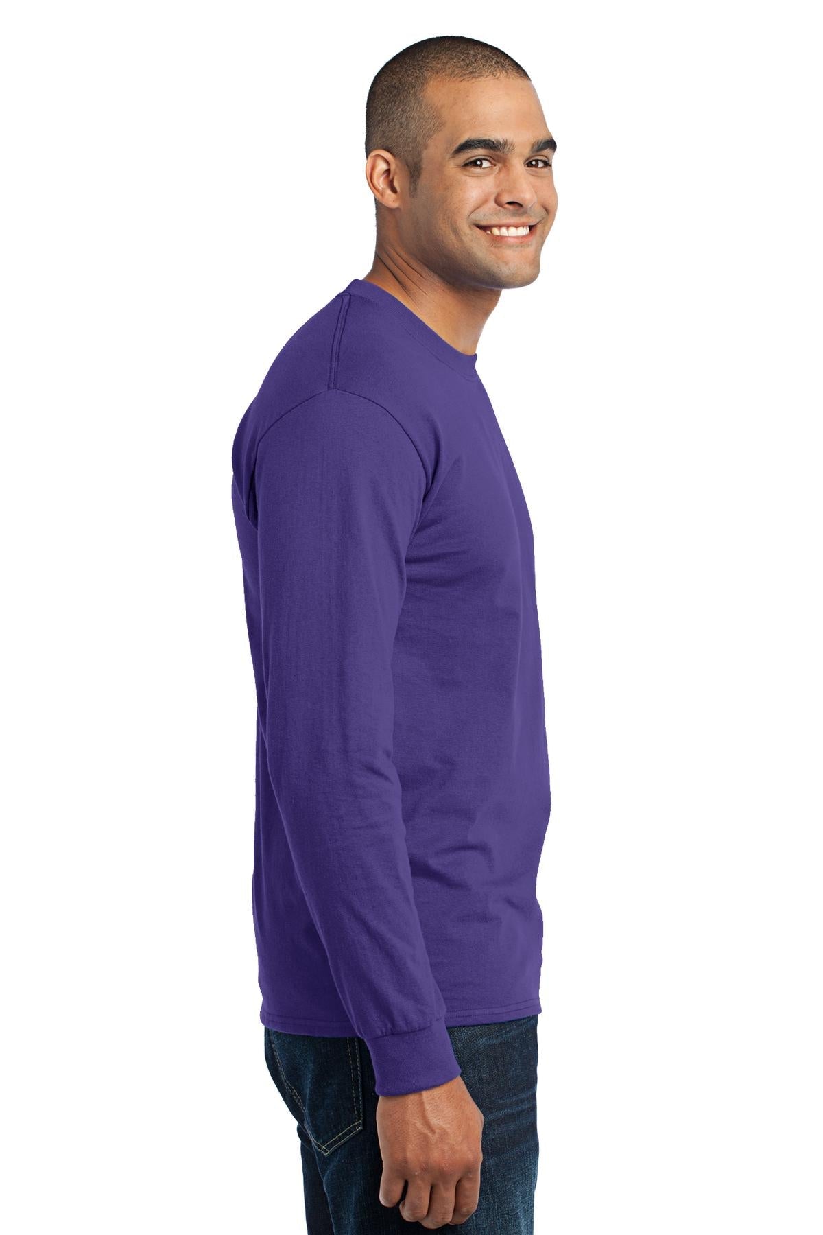 Purple Port & Co Long Sleeve Core Blend Tee. PC55LS
