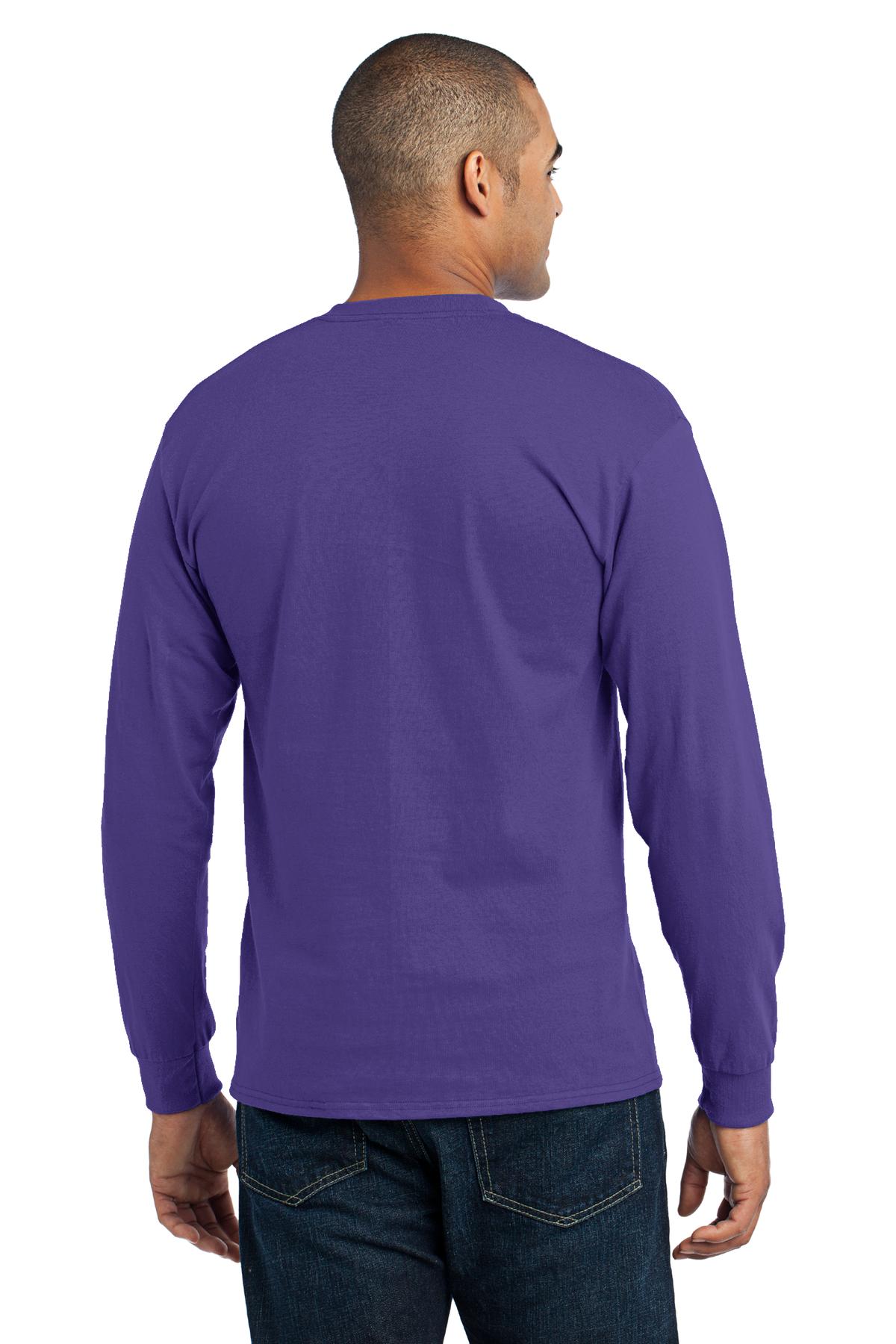 Purple Port & Co Long Sleeve Core Blend Tee. PC55LS