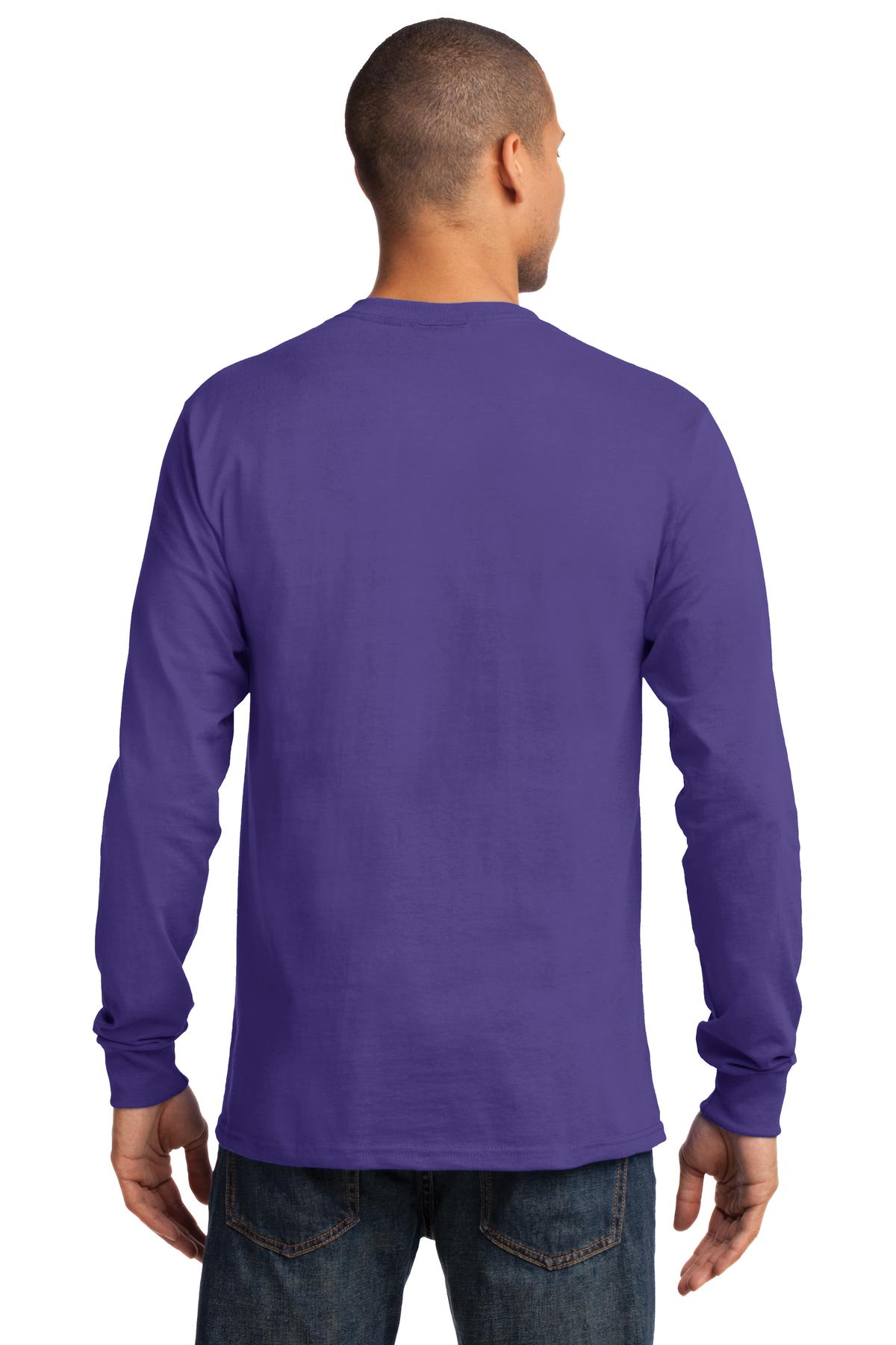Purple Port & Co Long Sleeve Essential Tee. PC61LS