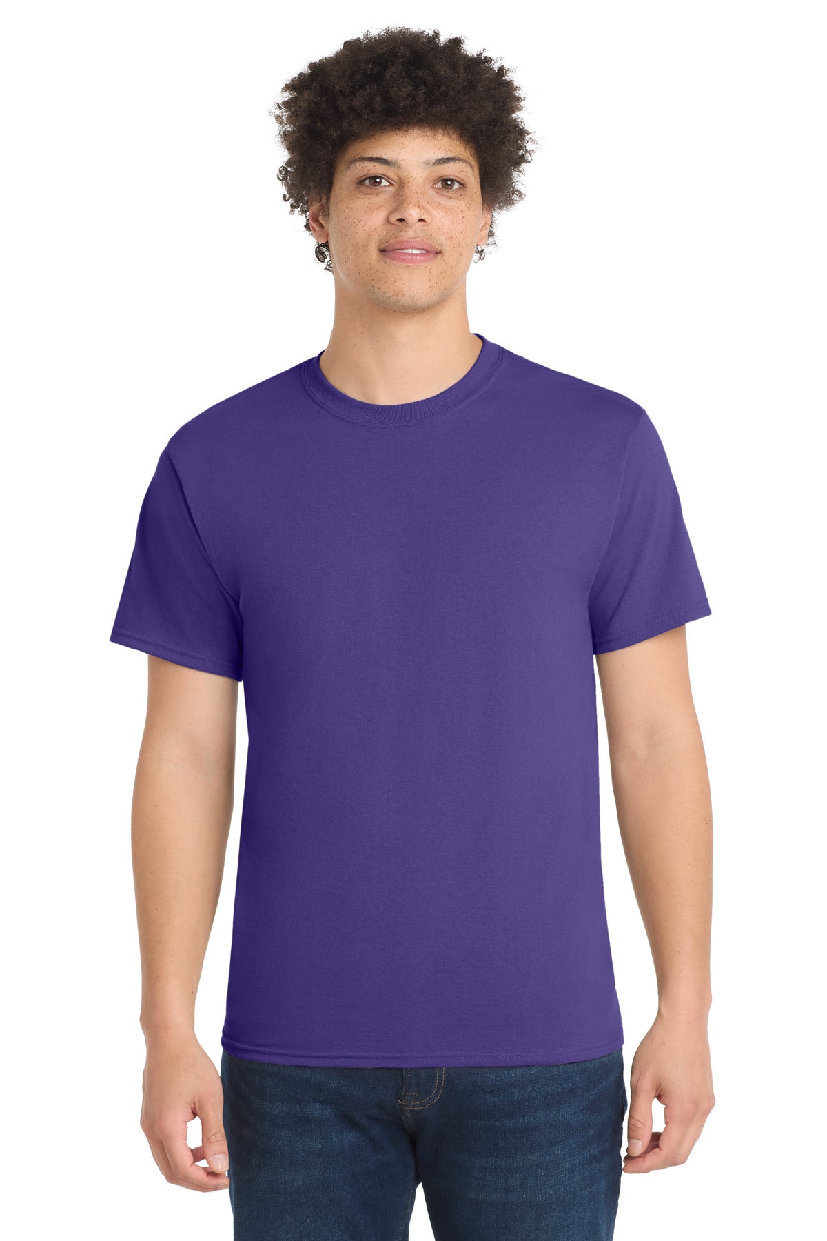 Purple Port & Co Tall Core Blend Tee. PC55T