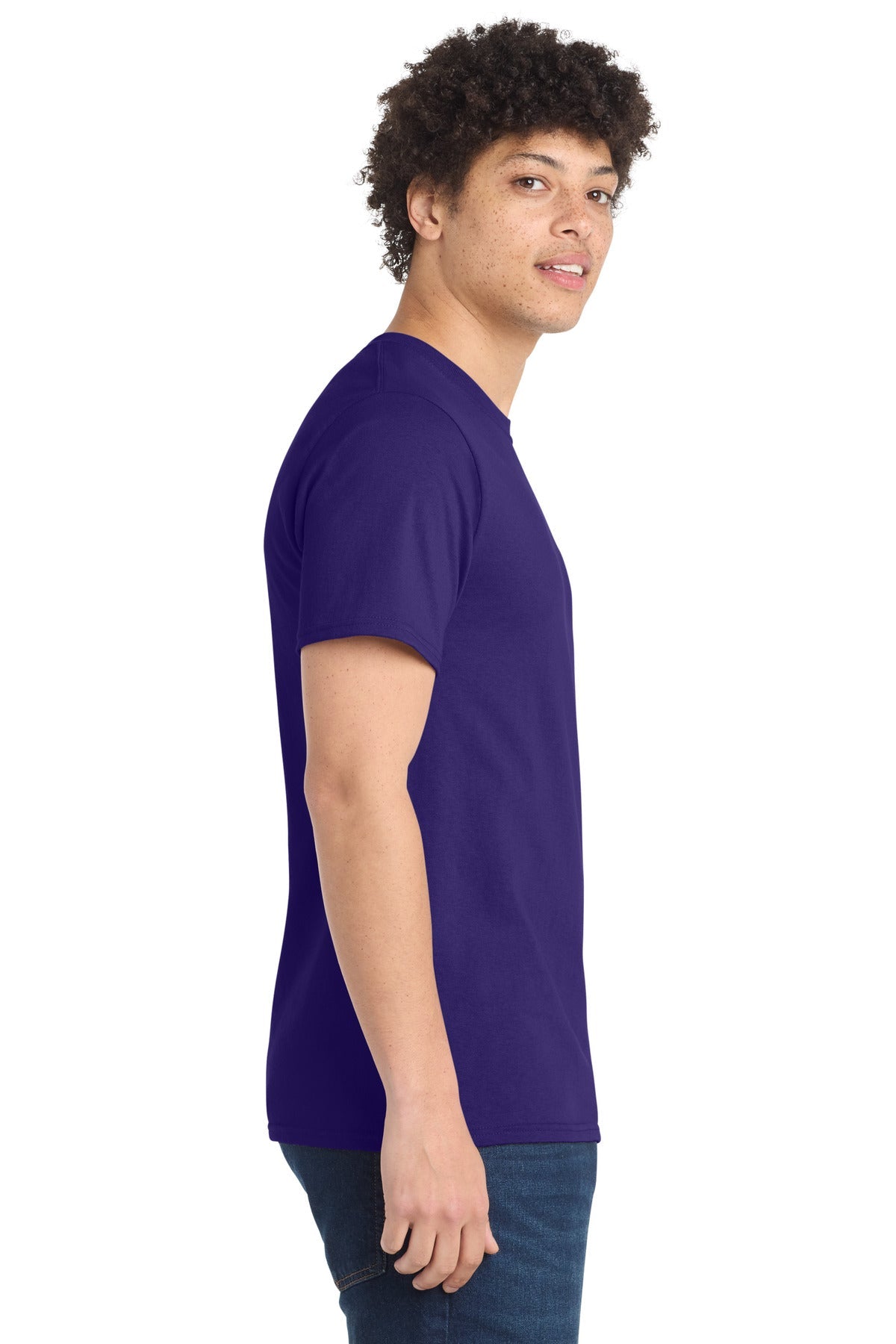 Purple Port & Co Tall Essential Tee. PC61T