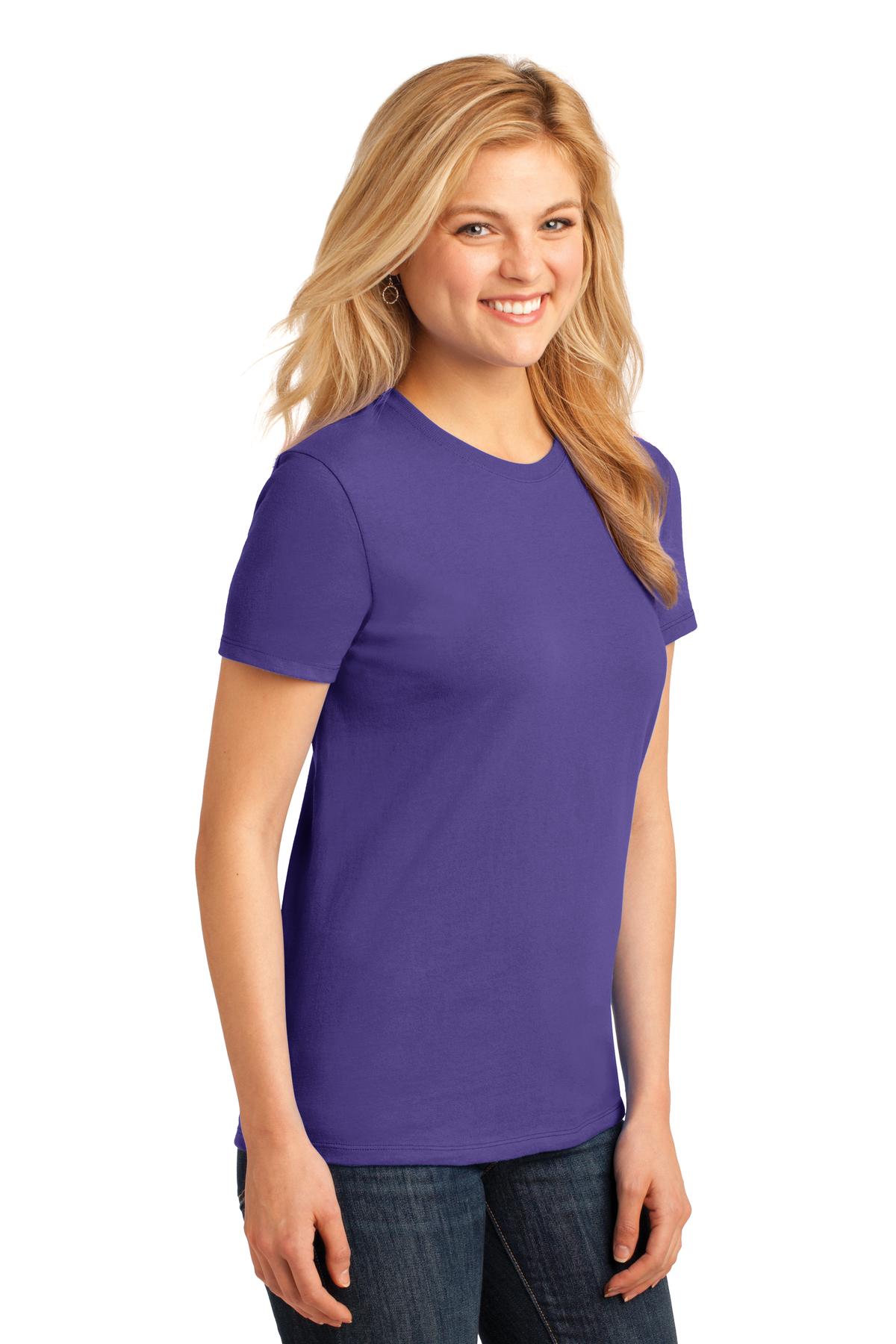 Purple Port & Co Women's Core Cotton Tee. LPC54