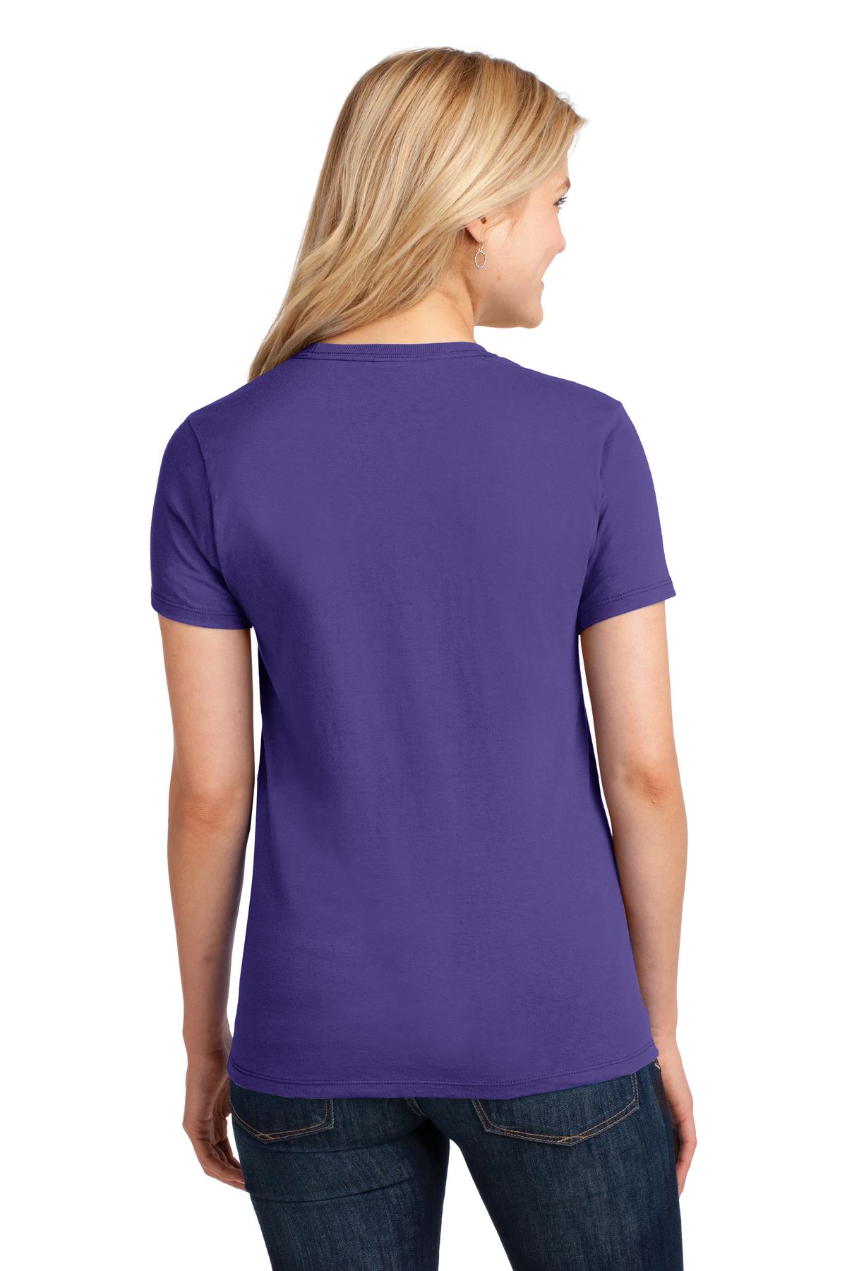 Purple Port & Co Women's Core Cotton Tee. LPC54