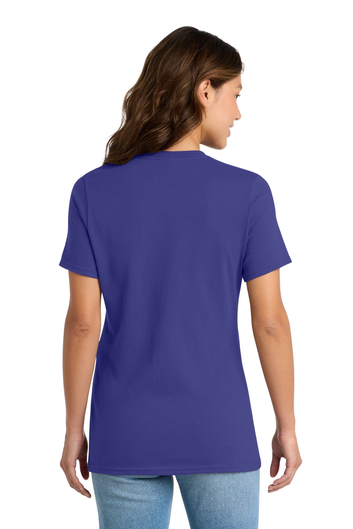 Purple Port & Co Women's Core Cotton Tee. LPC54