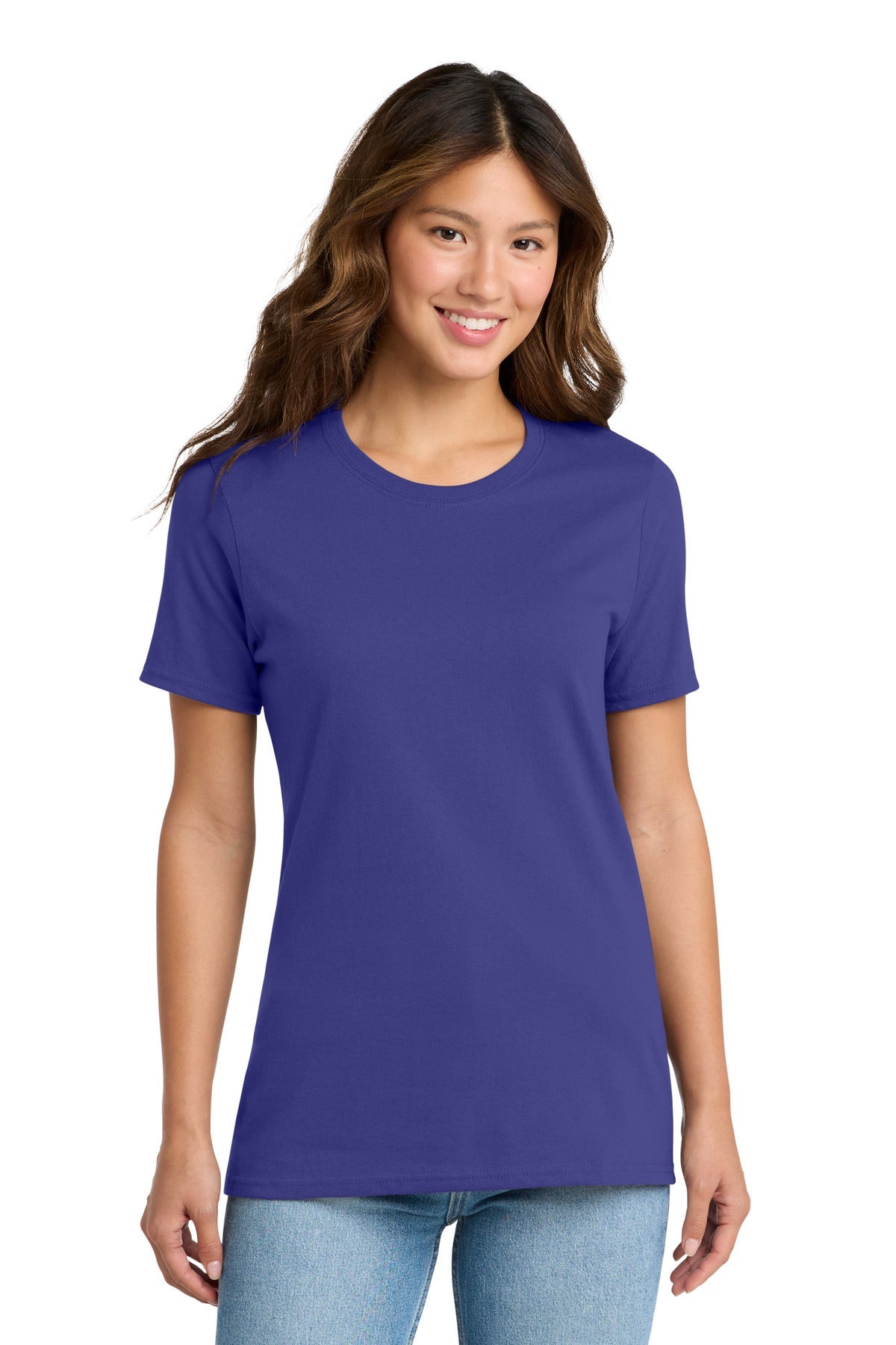 Purple Port & Co Women's Core Cotton Tee. LPC54