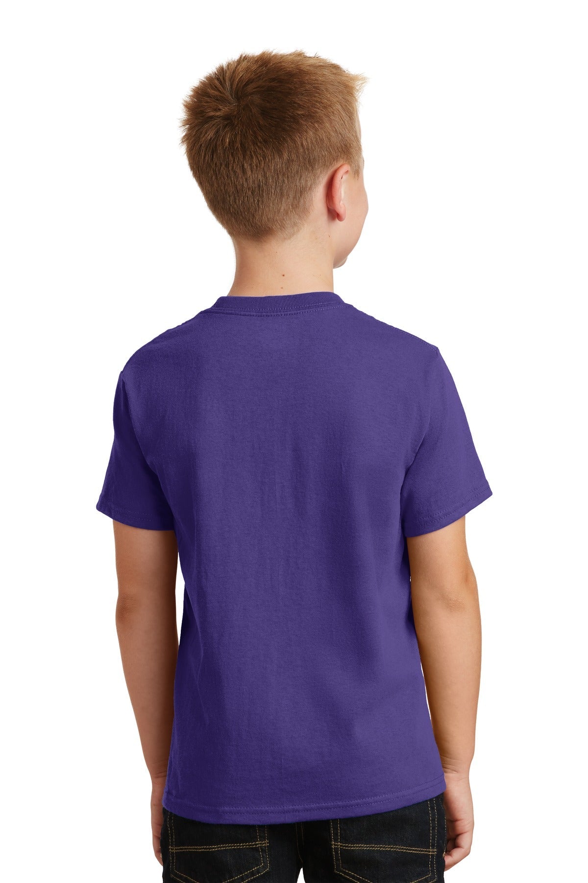 Purple Port & Co Youth Core Cotton Tee. PC54Y