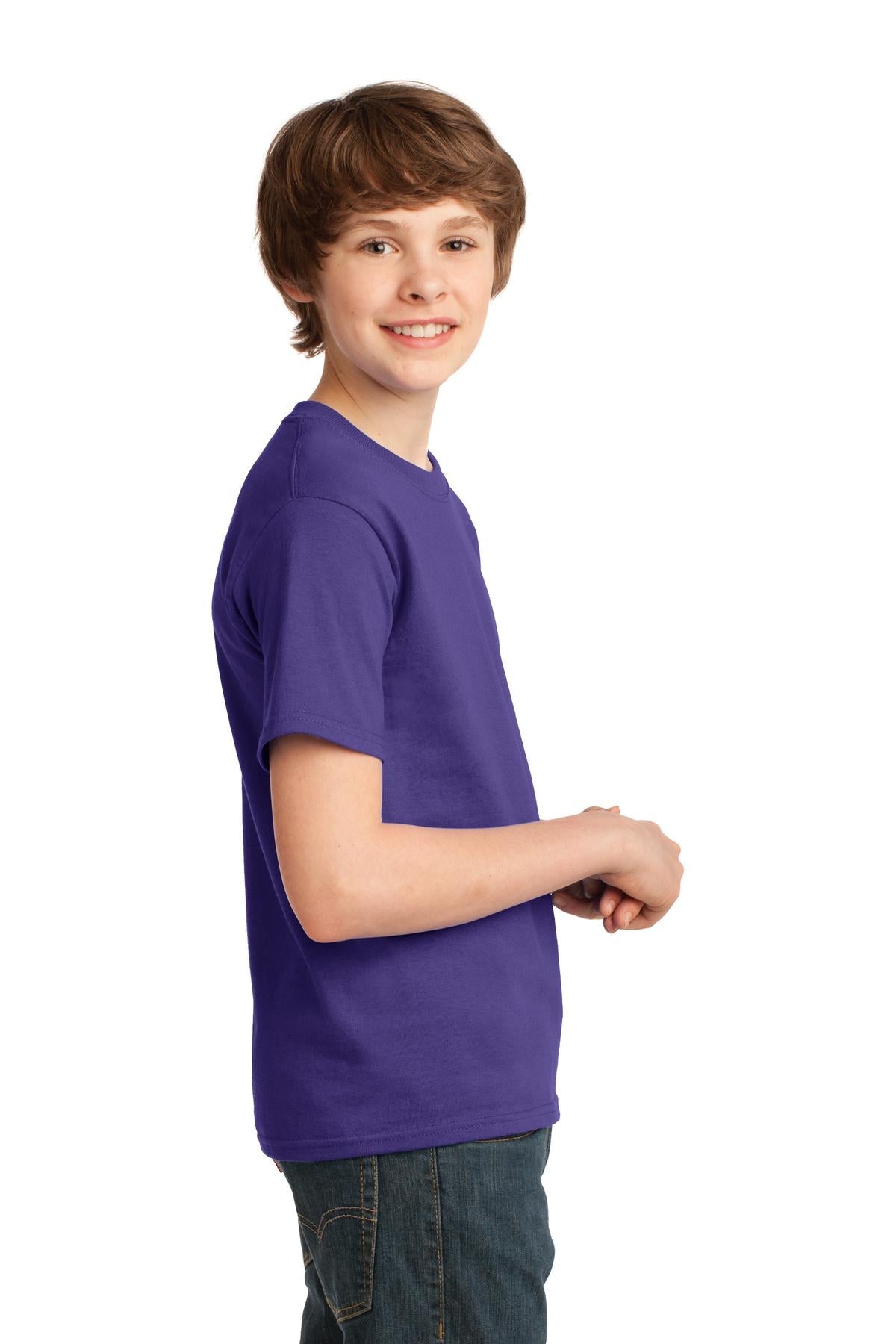 Purple Port & Co Youth Essential Tee. PC61Y