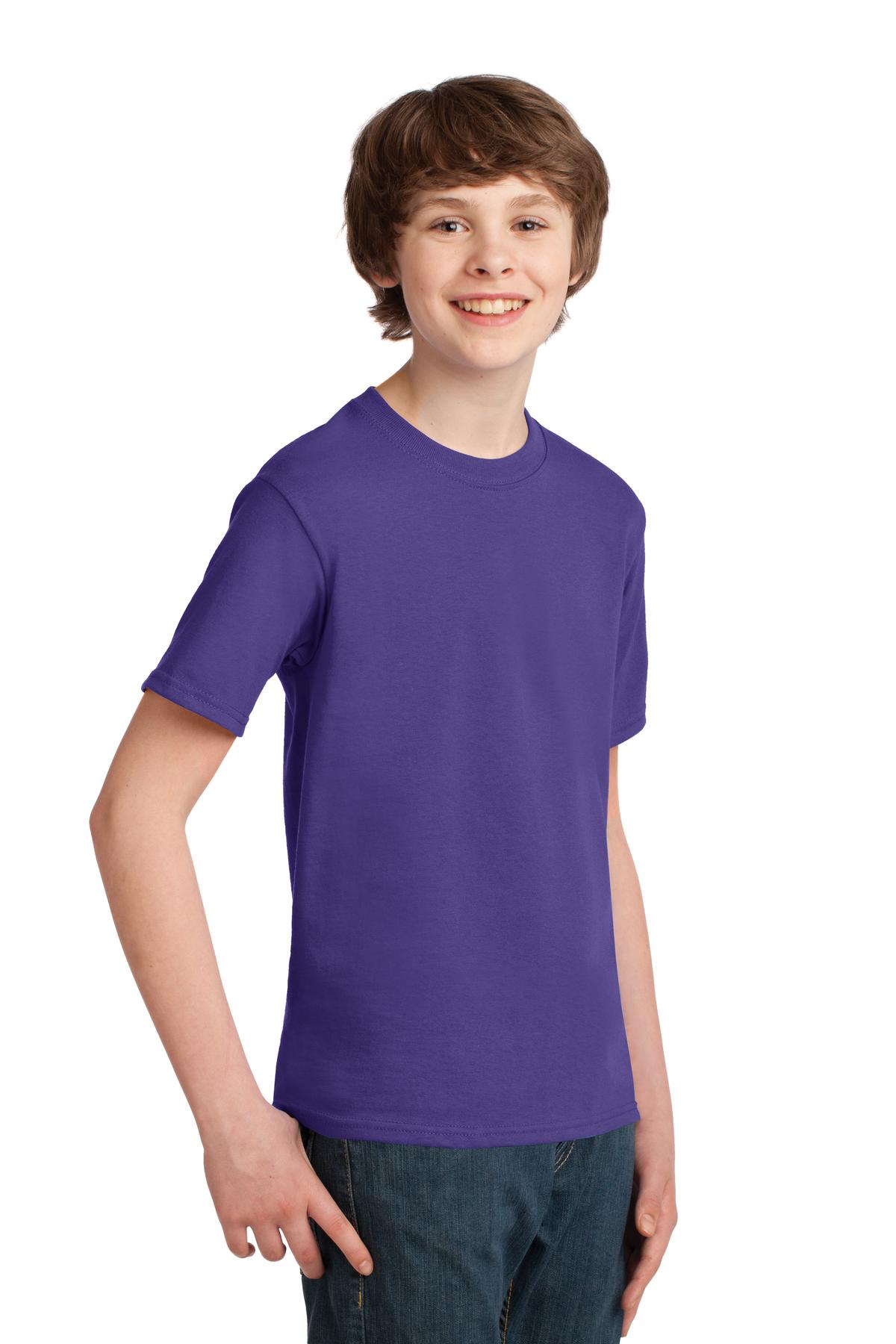 Purple Port & Co Youth Essential Tee. PC61Y
