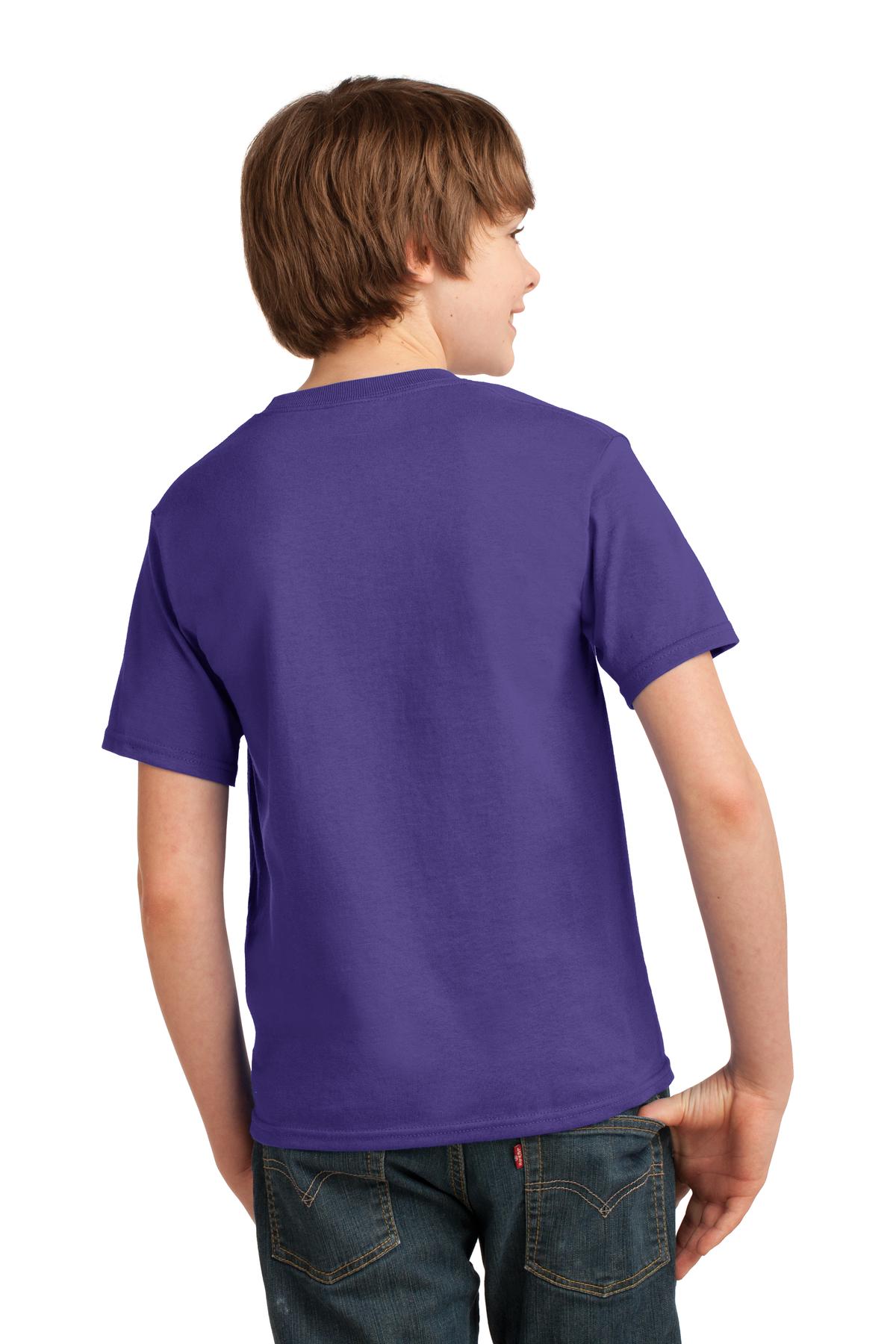 Purple Port & Co Youth Essential Tee. PC61Y
