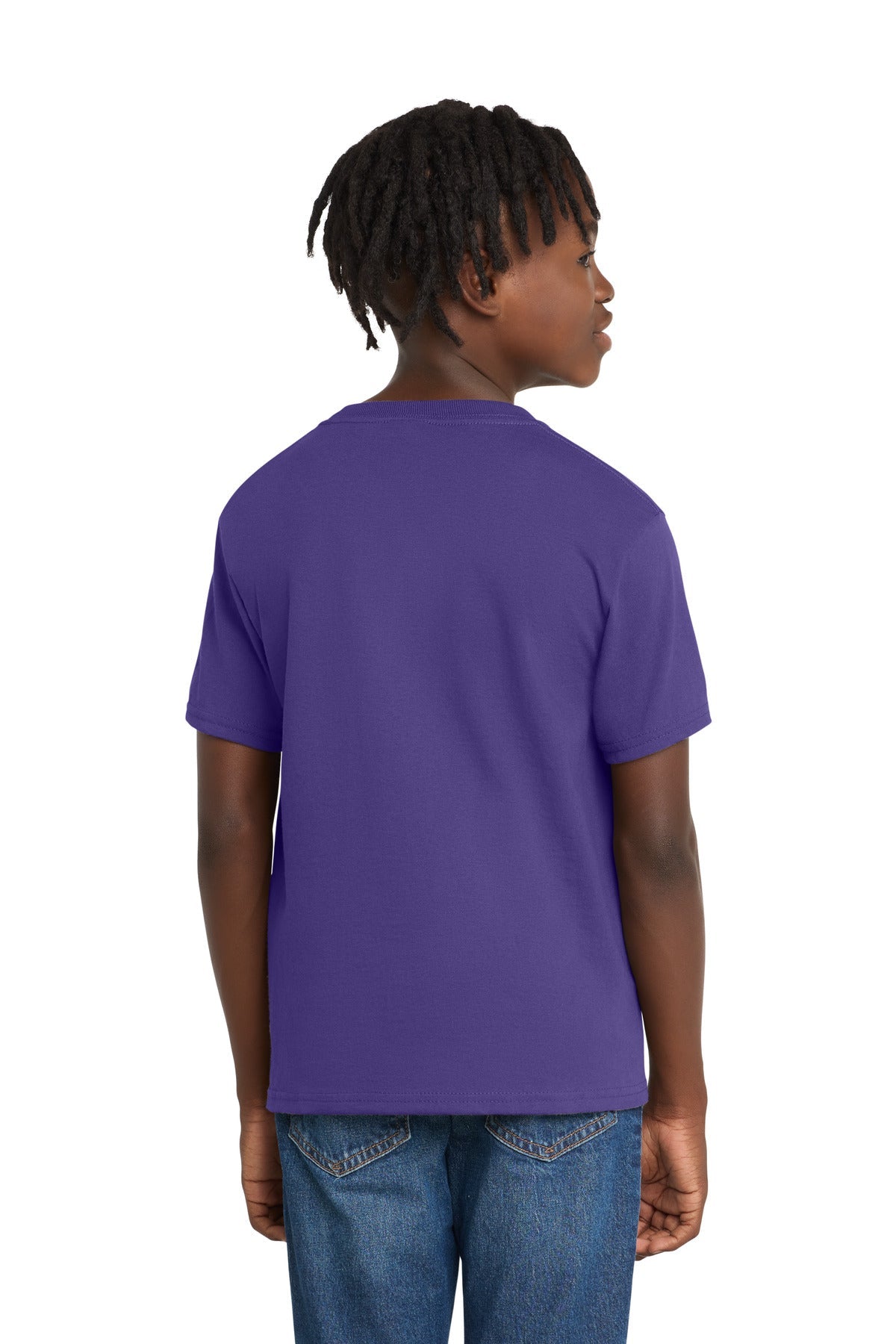 Purple Port & Co Youth Essential Tee. PC61Y