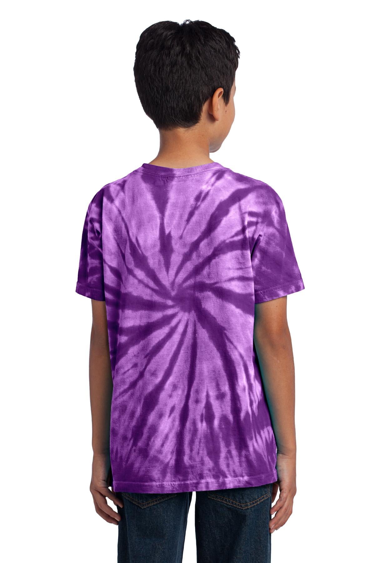 Purple Port & Co Youth Tie-Dye Tee. PC147Y