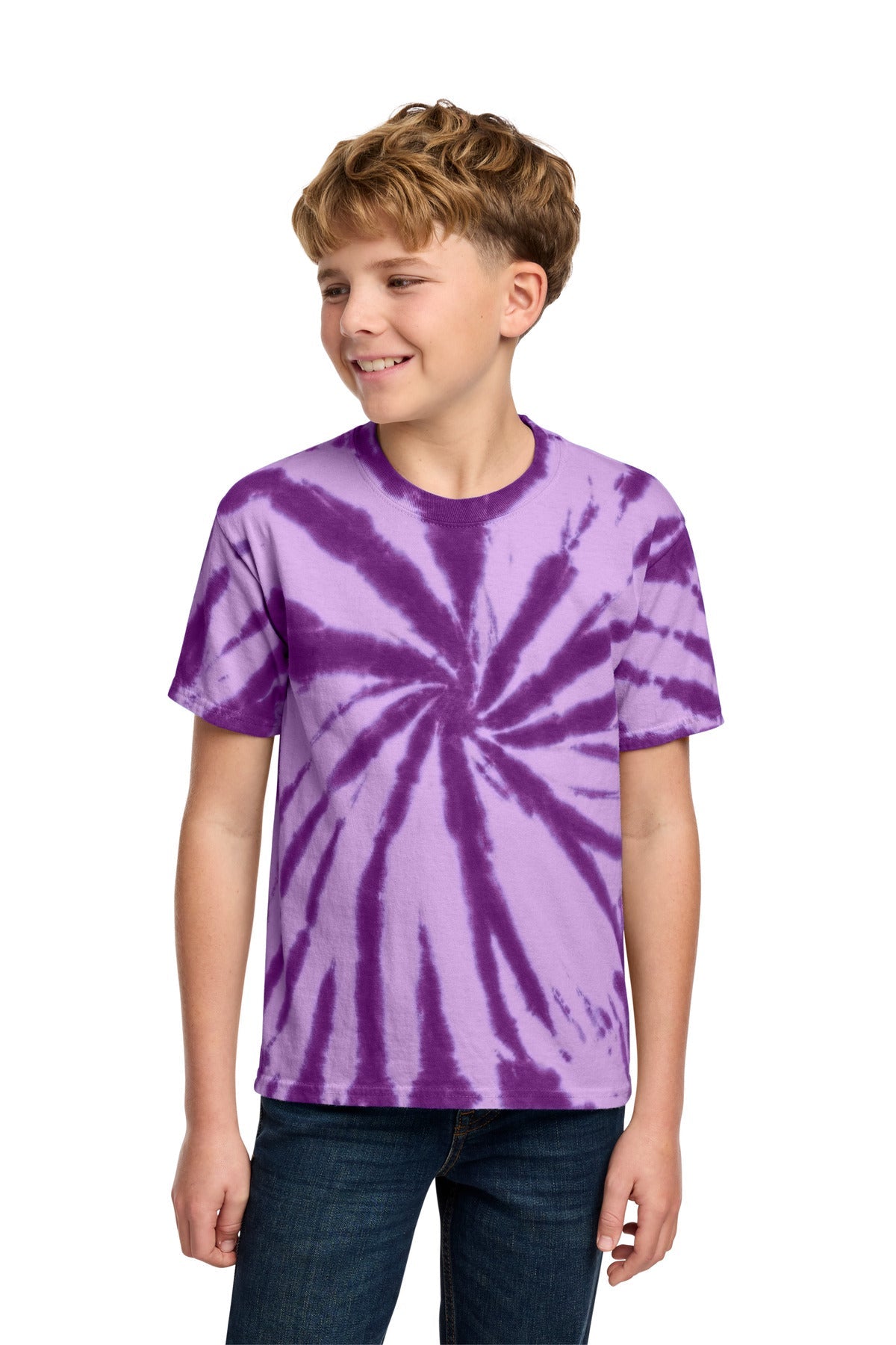 Purple Port & Co Youth Tie-Dye Tee. PC147Y