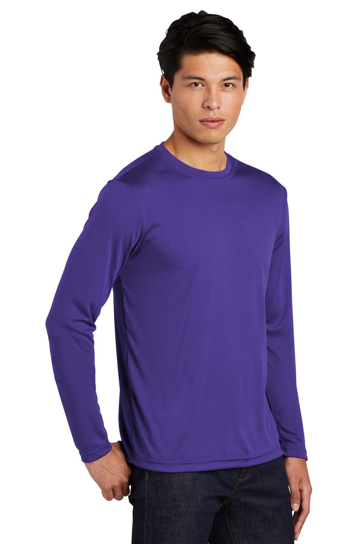 Purple Sport-Tek Long Sleeve PosiCharge Competitor Tee. ST350LS