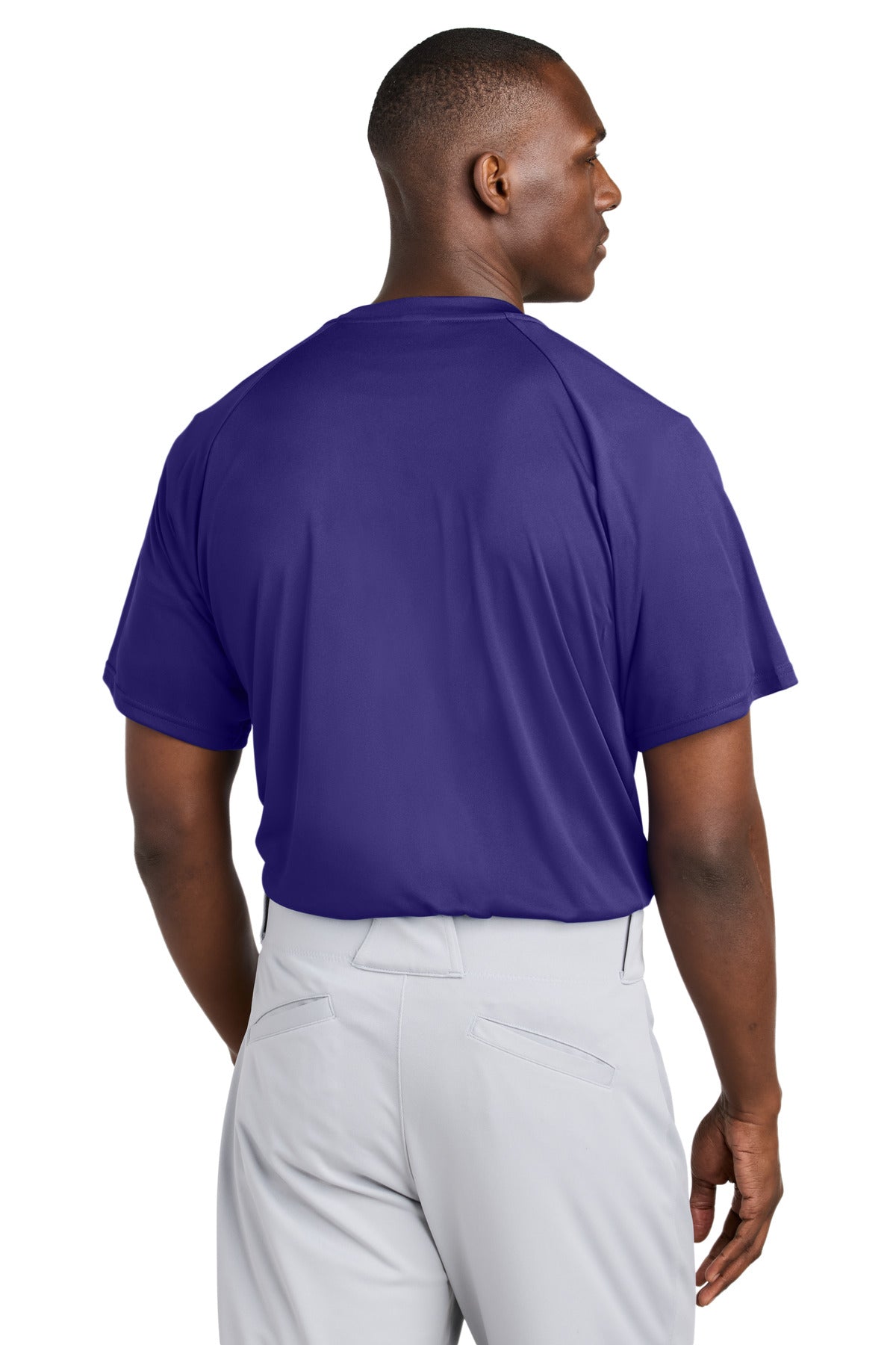 Purple Sport-Tek PosiCharge Competitor 2-Button Henley ST359