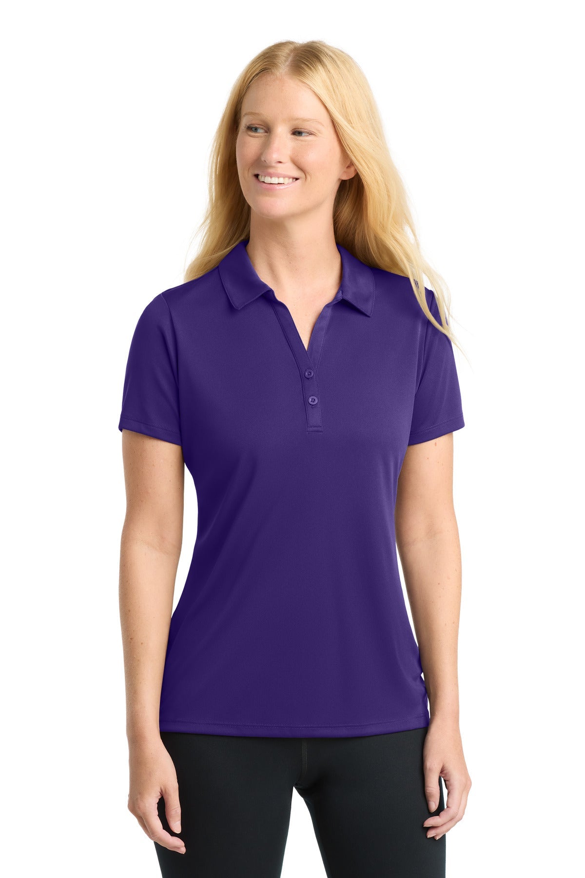 Purple Sport-Tek Women's PosiCharge Competitor Polo. LST550
