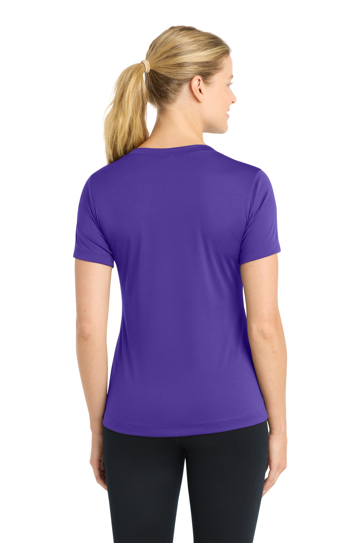 Purple Sport-Tek Women's PosiCharge Competitor V-Neck Tee. LST353