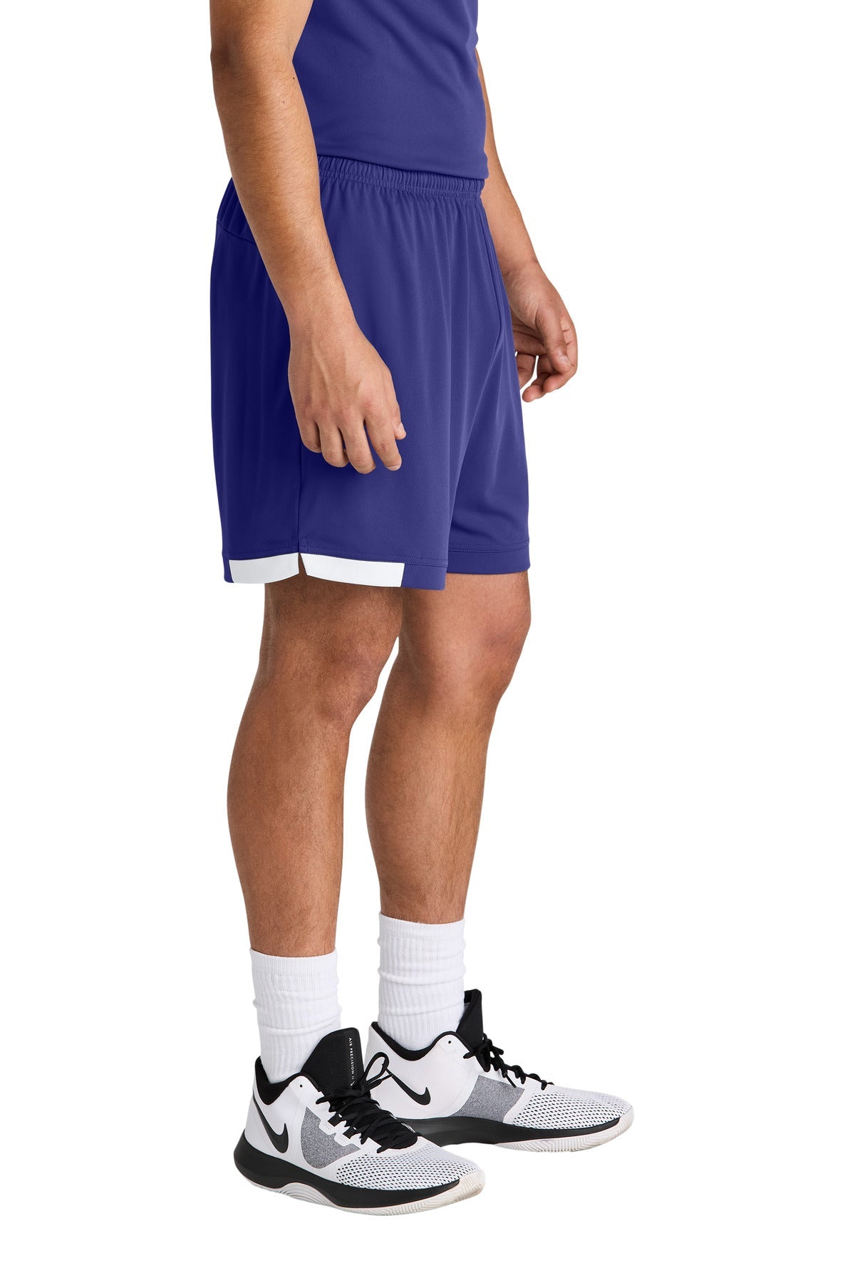 Purple/Wh Sport-Tek Club 7" Short ST442