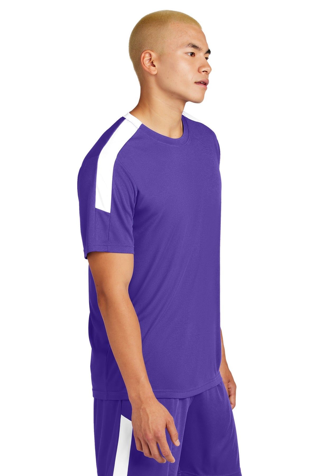 Purple/Wh Sport-Tek Competitor United Crew ST100
