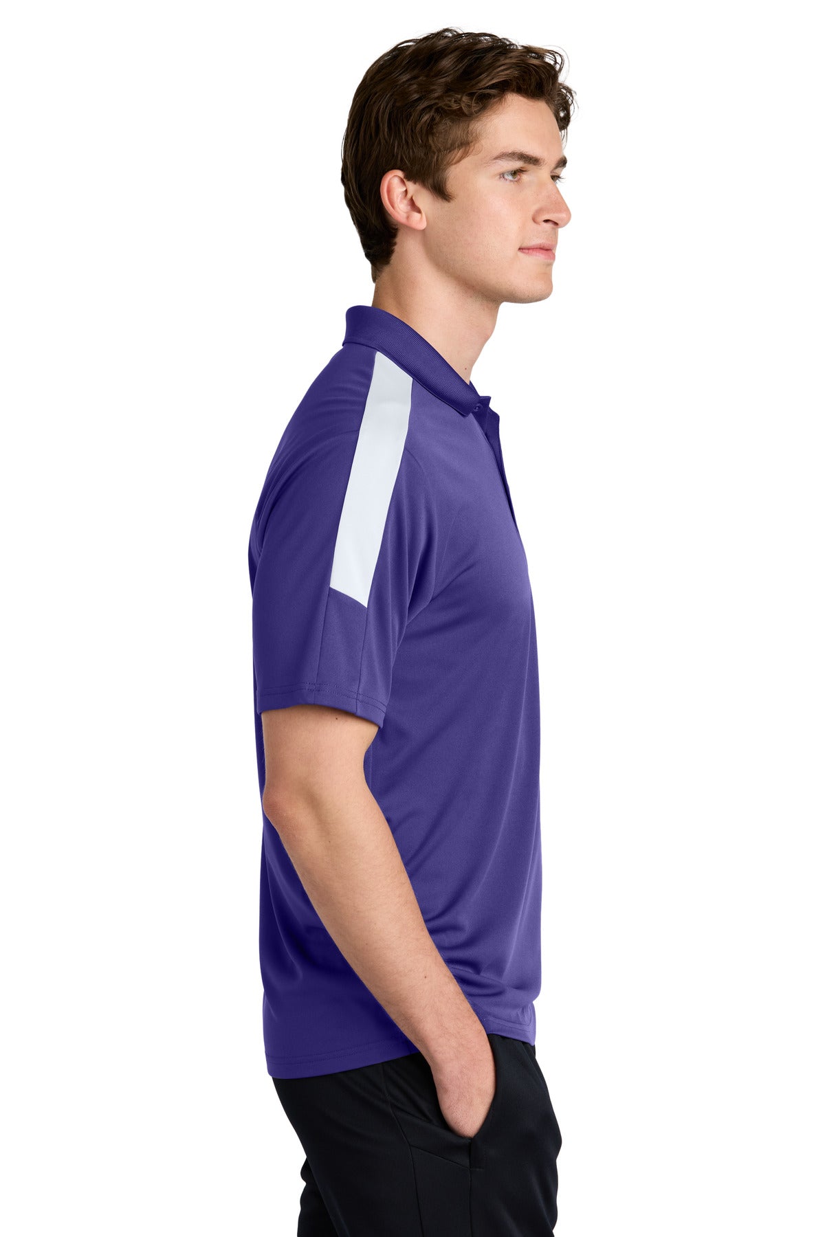 Purple/Wh Sport-Tek Competitor United Polo ST104