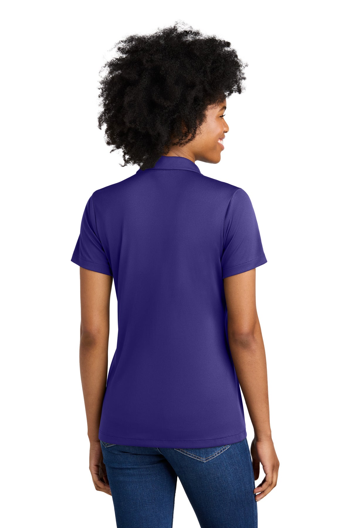 Purple/Wh Sport-Tek Women's Competitor United Polo LST104