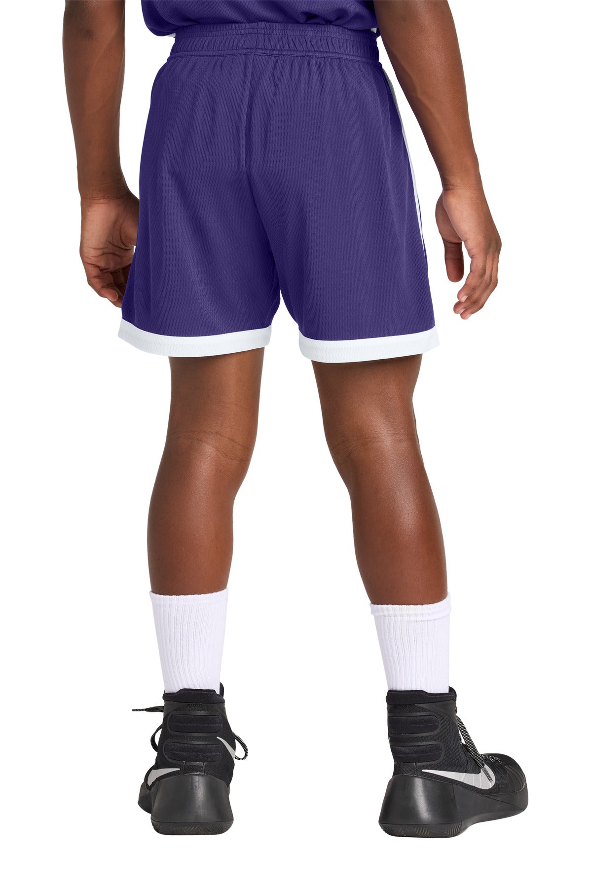 Purple/Wh Sport-Tek Youth Rival Basketball 5" Short YST901