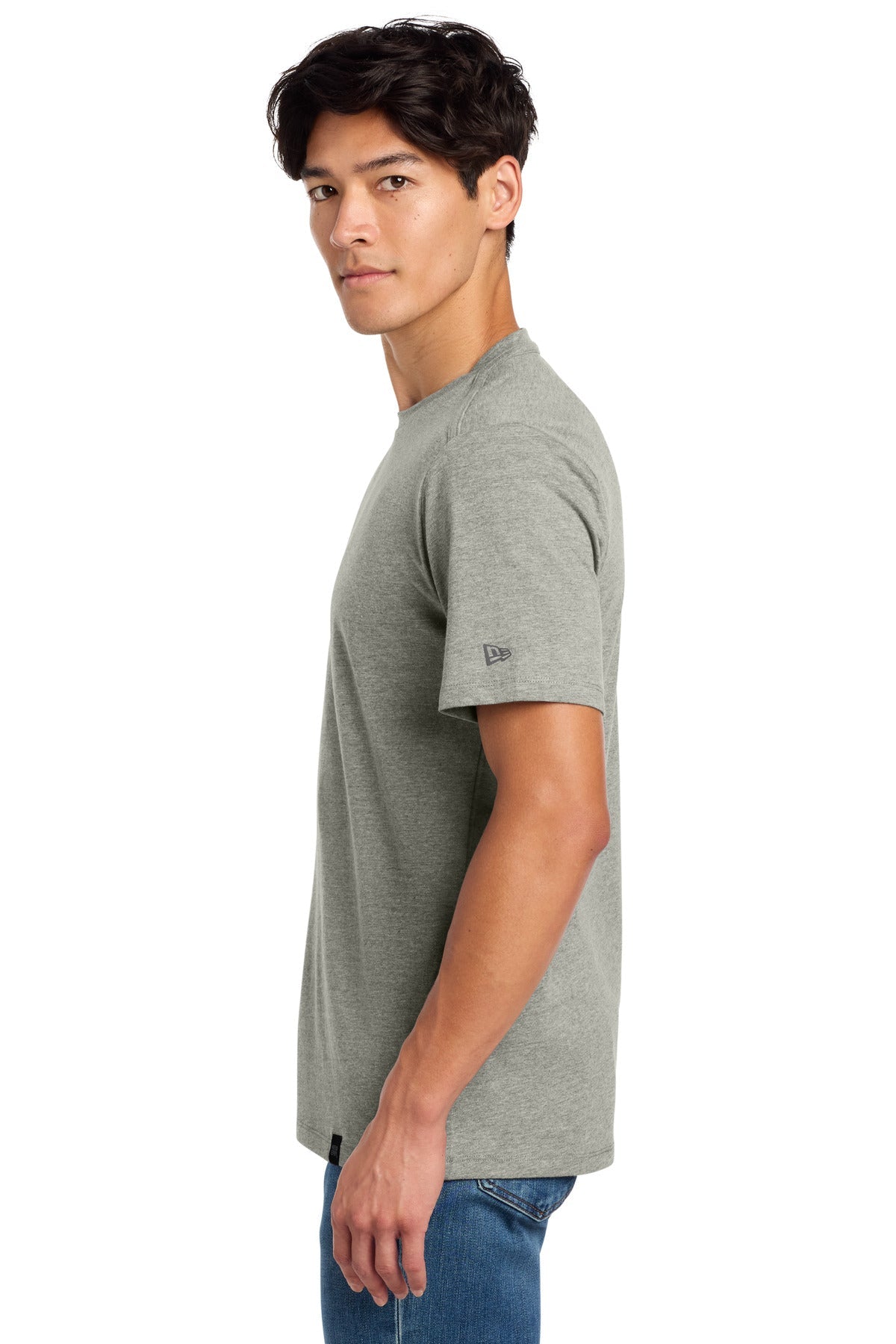 Rainstrm Gry H New Era Heritage Blend Crew Tee. NEA100