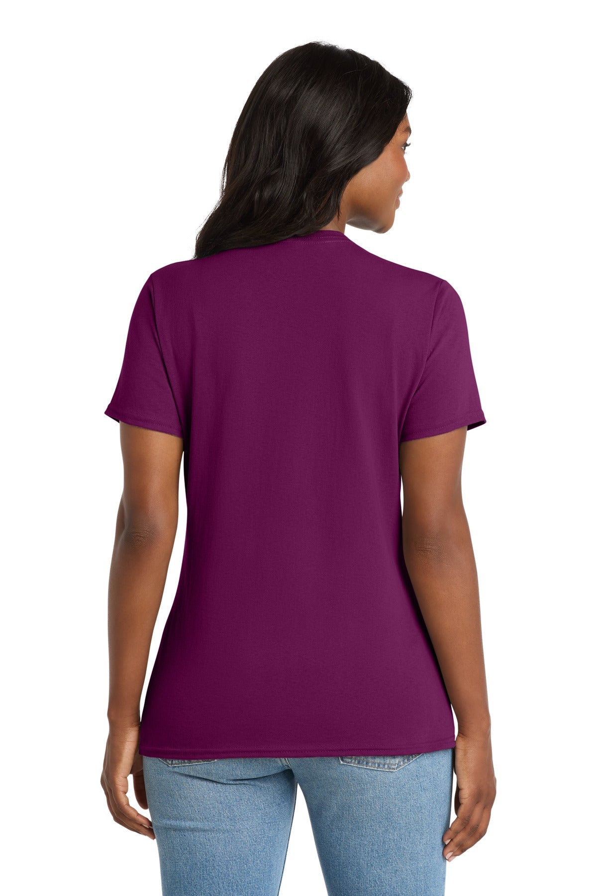 Raspberry Port & Co Women's Core Cotton V-Neck Tee. LPC54V