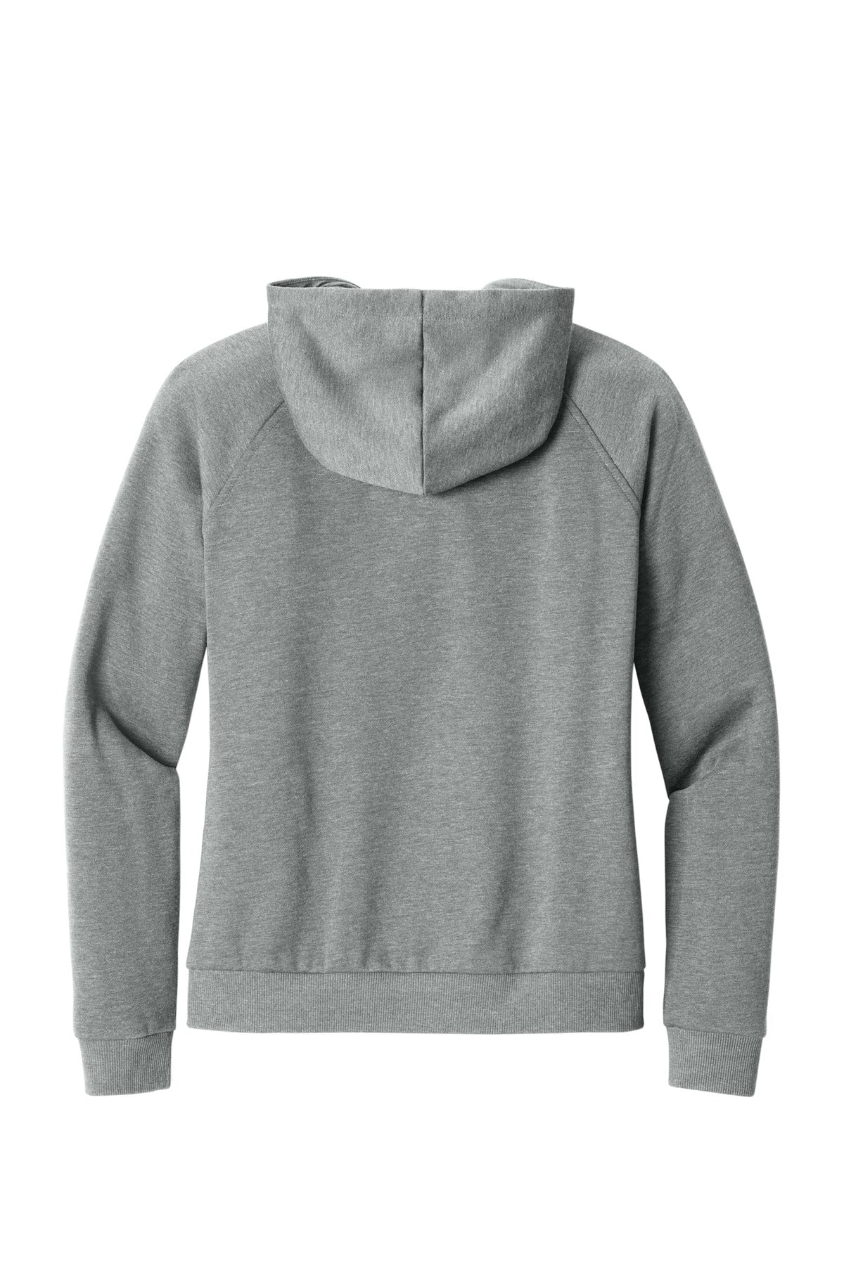 Rear View of AlumGryHtr Allmade Women's Organic CVC Fleece Full-Zip Hoodie AL5003