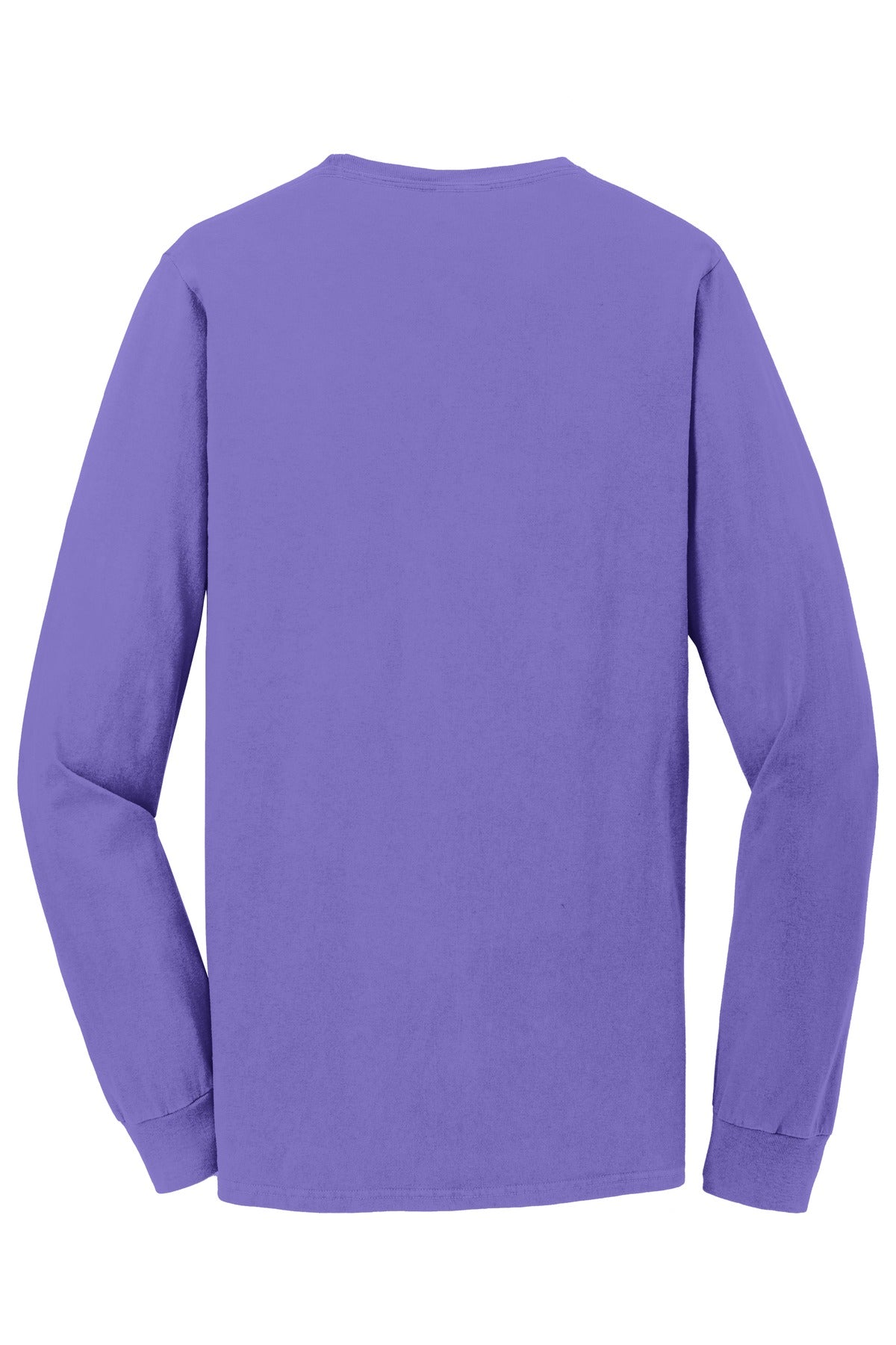 Rear View of Amethyst Port & Co Beach Wash Garment-Dyed Long Sleeve Tee PC099LS