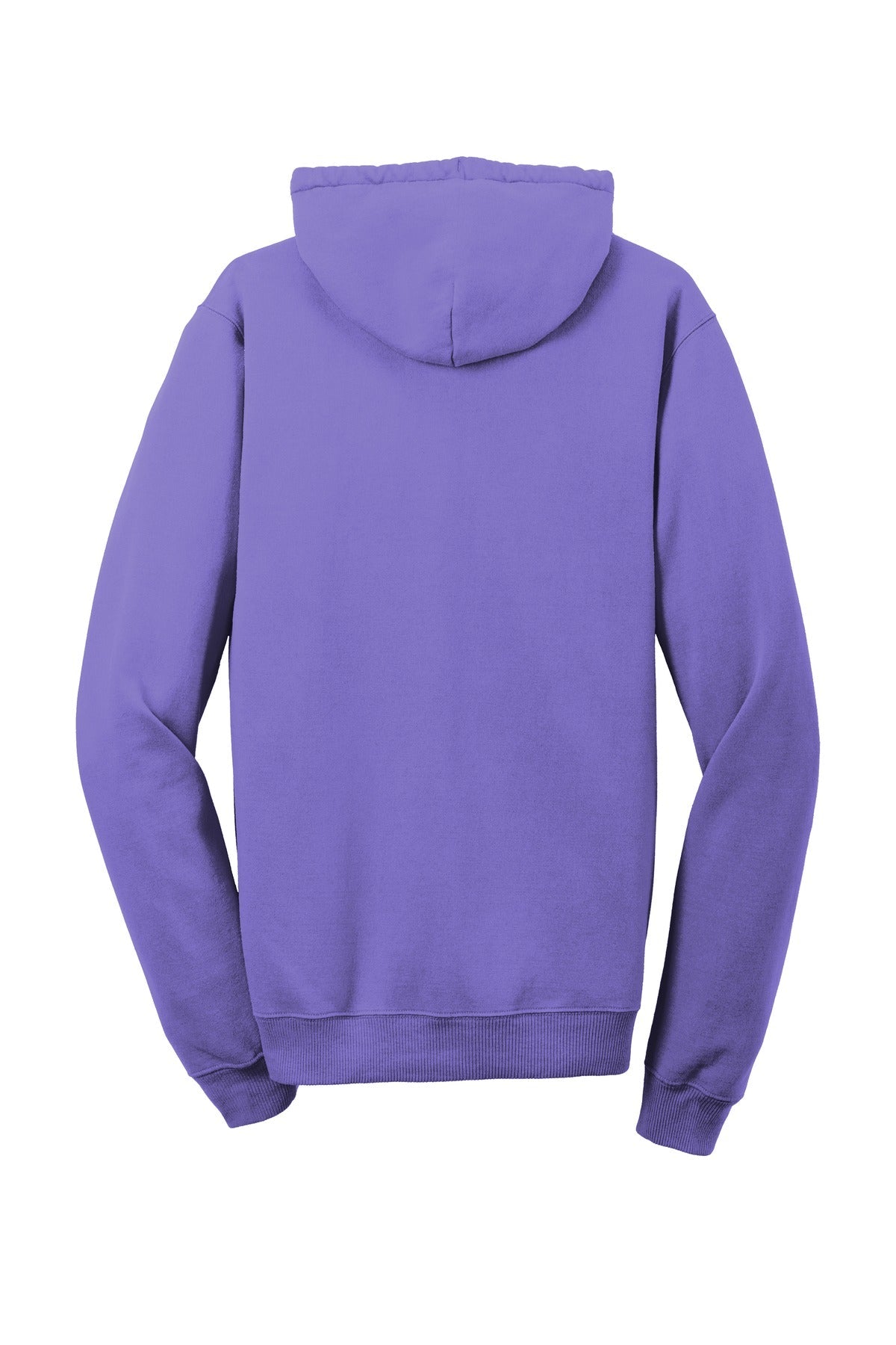 Rear View of Amethyst Port & Co Beach Wash Garment-Dyed Pullover Hooded Sweatshirt. PC098H