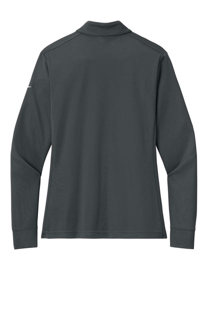 Rear View of Anthracite Nike Women's Essential 1/2-Zip Cover-Up NKHM7969