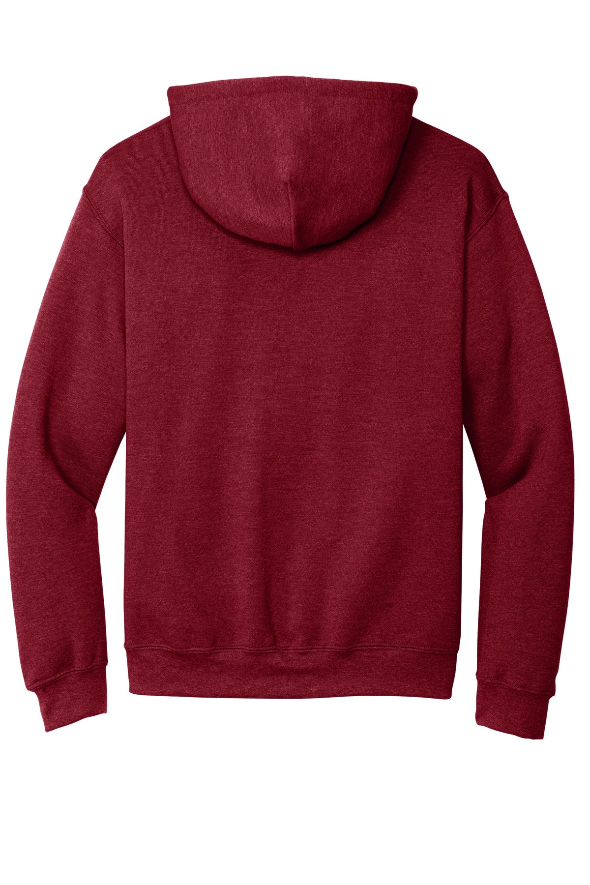 Rear View of Antqu Chry Red Gildan - Heavy Blend Hooded Sweatshirt. 18500
