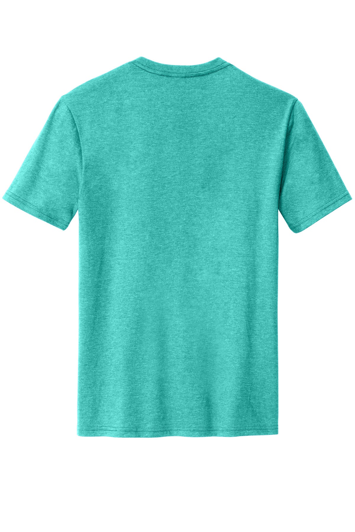 Rear View of AquaHthr District Perfect Blend CVC Tee. DM108