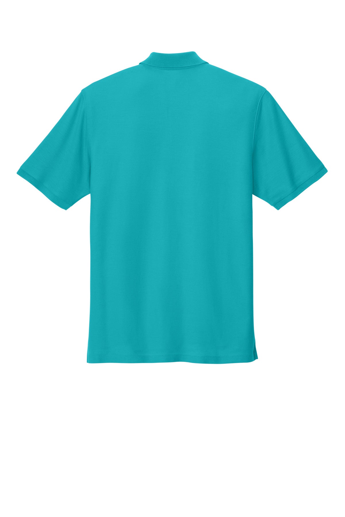 Rear View of Aquamarine Port Authority Wearever Signature Pique Polo K200