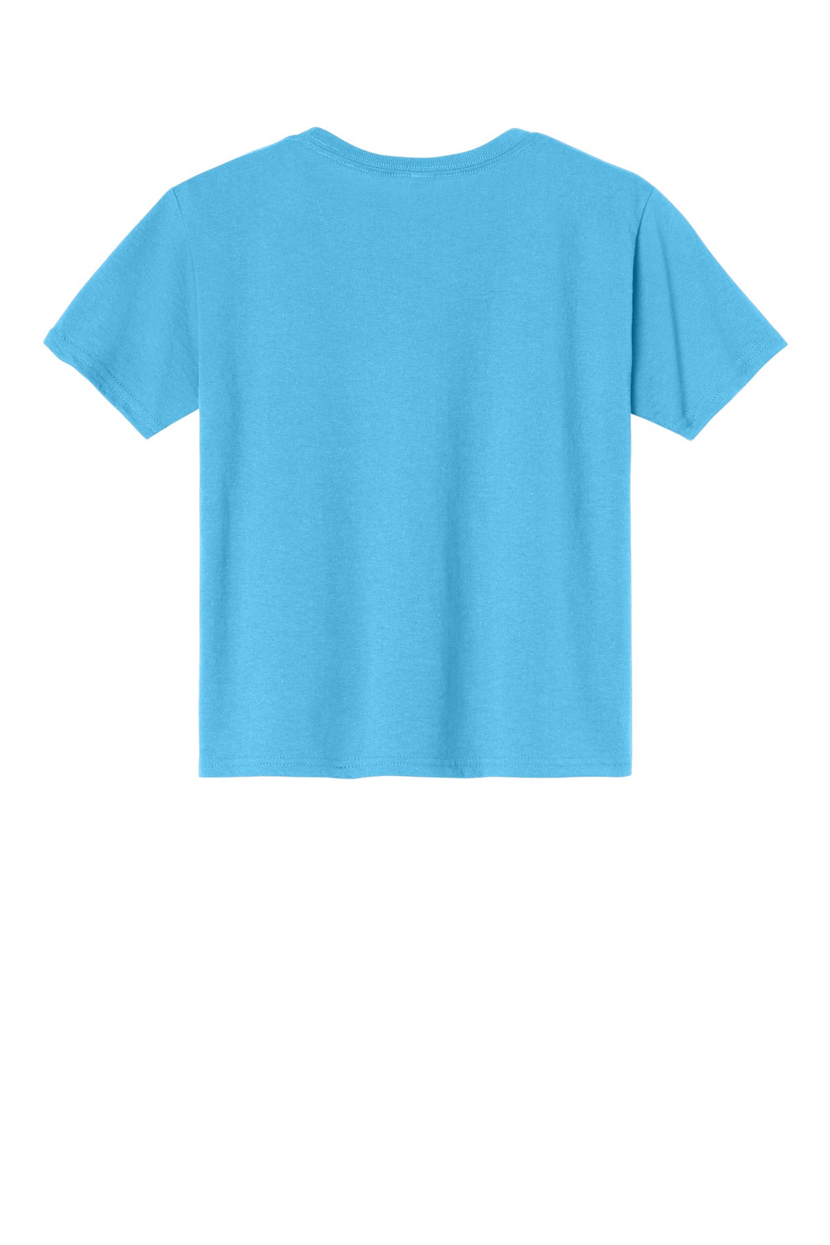 Rear View of Aquatic Blue Jerzees - Youth Dri-Power 50/50 Cotton/Poly T-Shirt. 29B