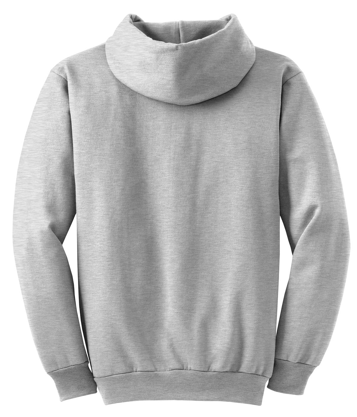 Rear View of Ash Port & Co Essential Fleece Pullover Hooded Sweatshirt. PC90H