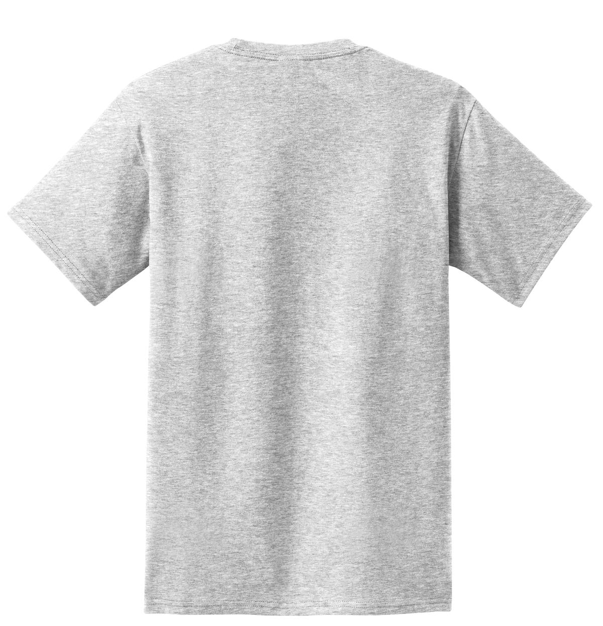 Rear View of Ash Port & Co Essential Pocket Tee. PC61P