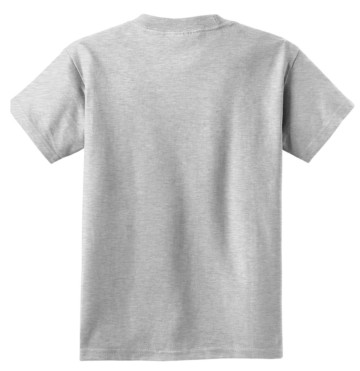 Rear View of Ash Port & Co Youth Essential Tee. PC61Y