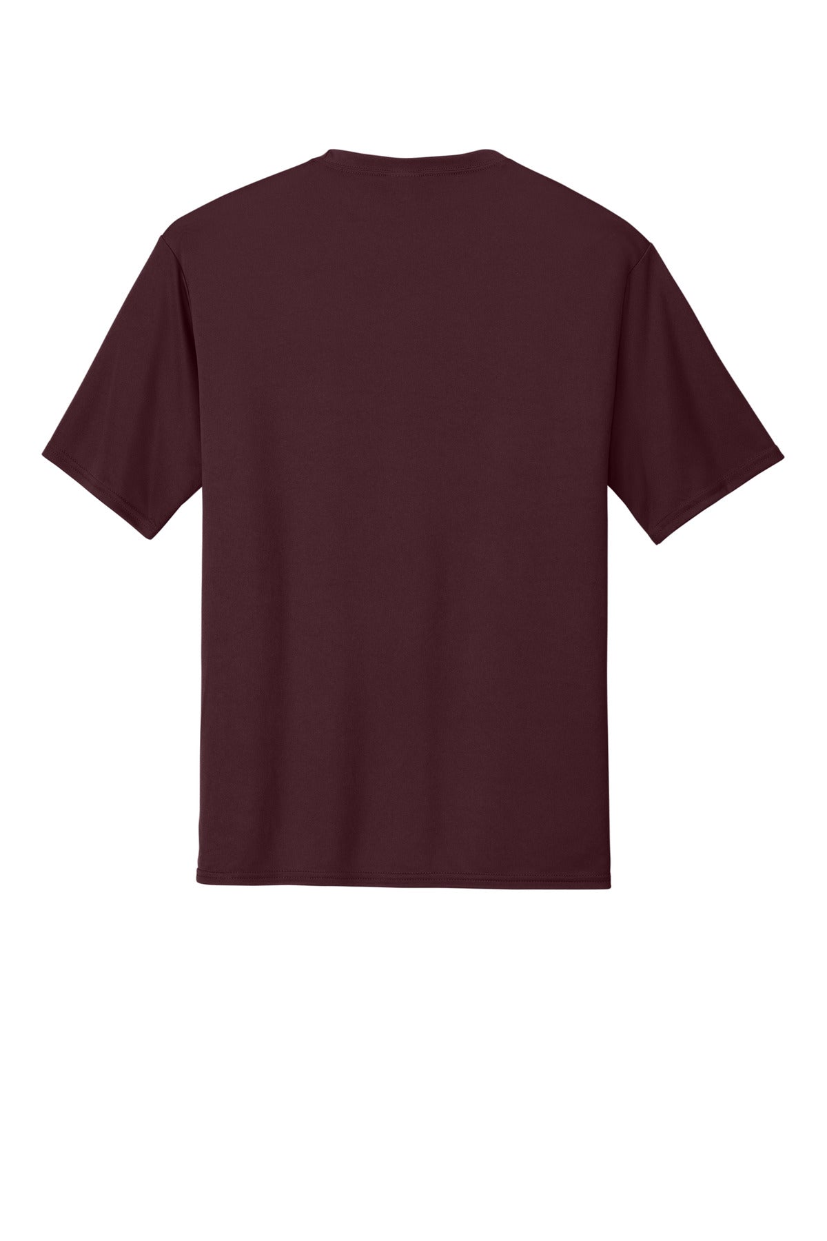 Rear View of Ath Maroon Port & Co Performance Tee. PC380