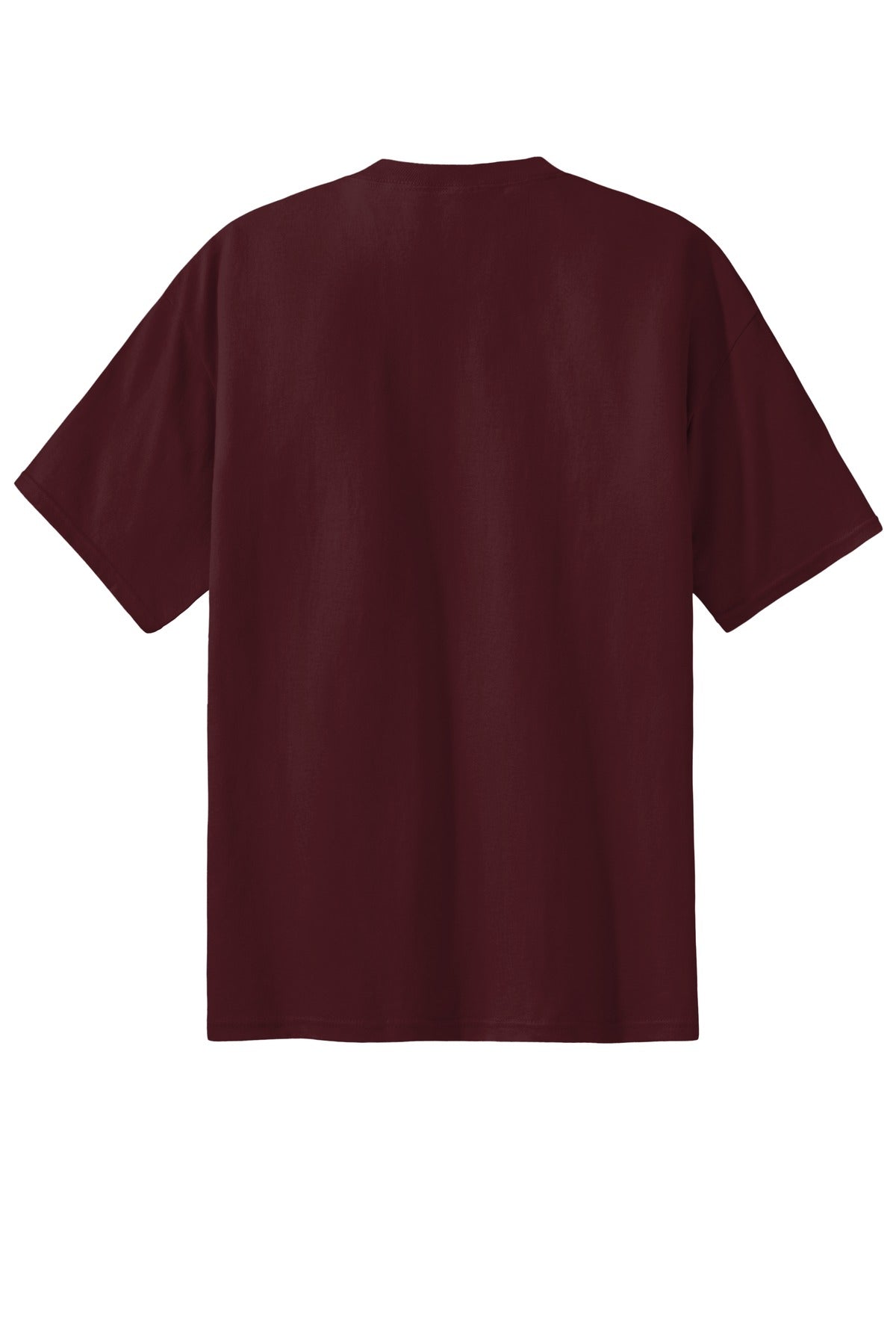 Rear View of Ath Maroon Port & Co Tall Essential Tee. PC61T