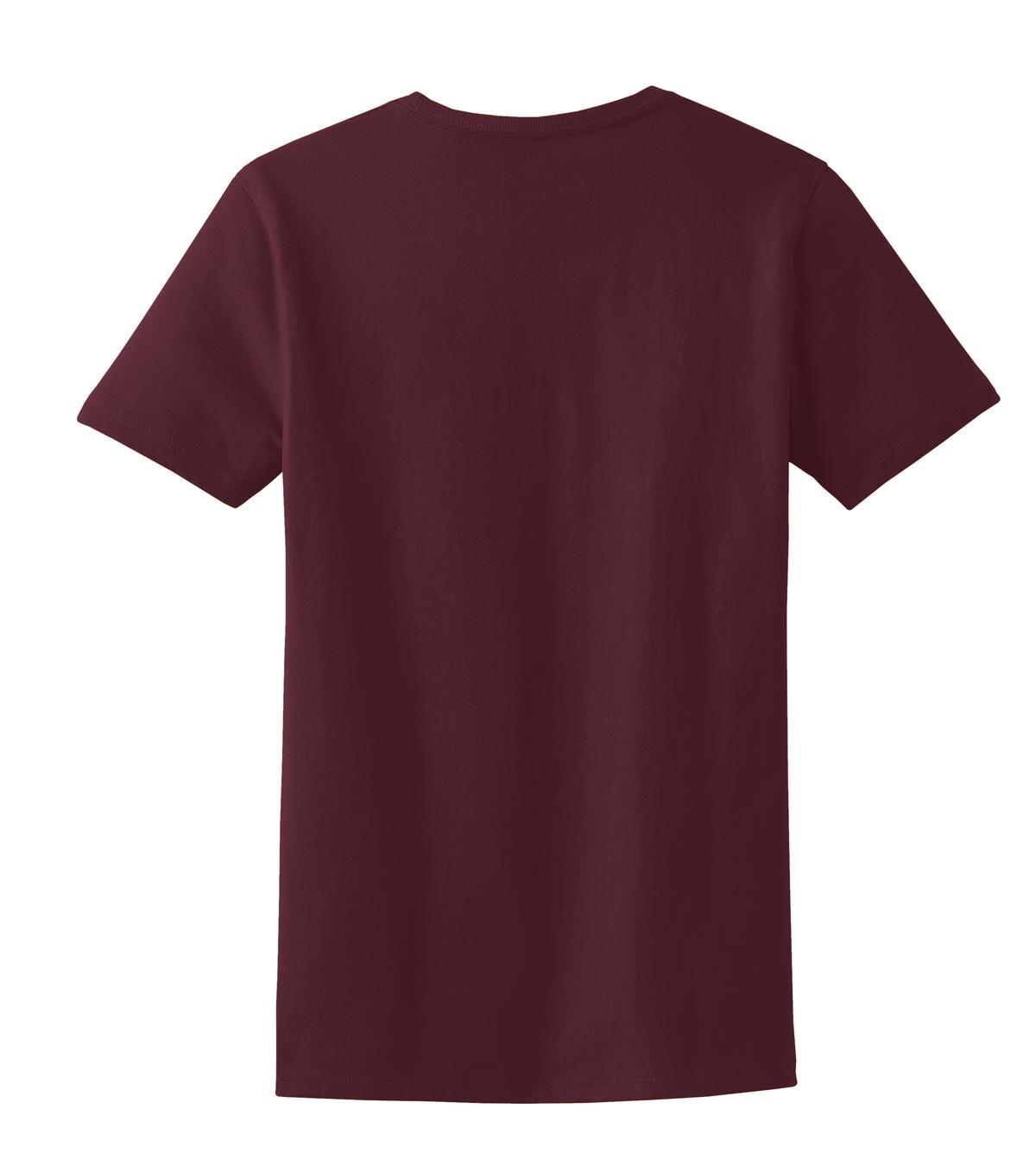 Rear View of Ath Maroon Port & Co Women's Essential Tee. LPC61