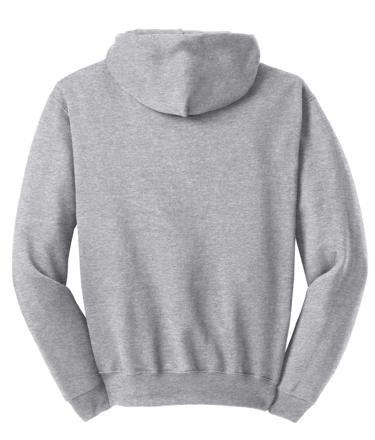 Rear View of Athl Heather Jerzees NuBlend Pullover Hooded Sweatshirt. 996M