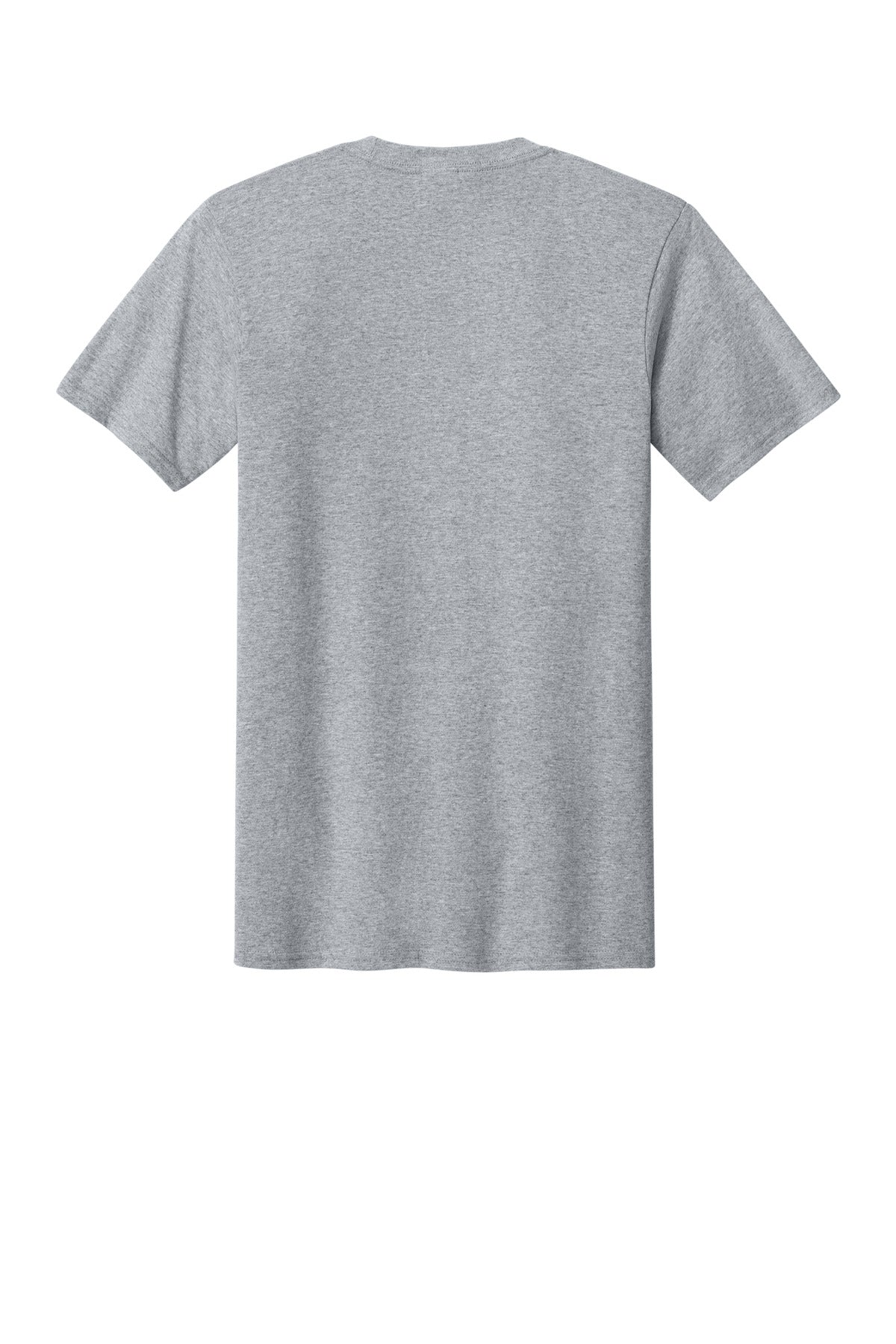 Rear View of Athl Heather Port & Co Core Cotton Pocket Tee. PC54P