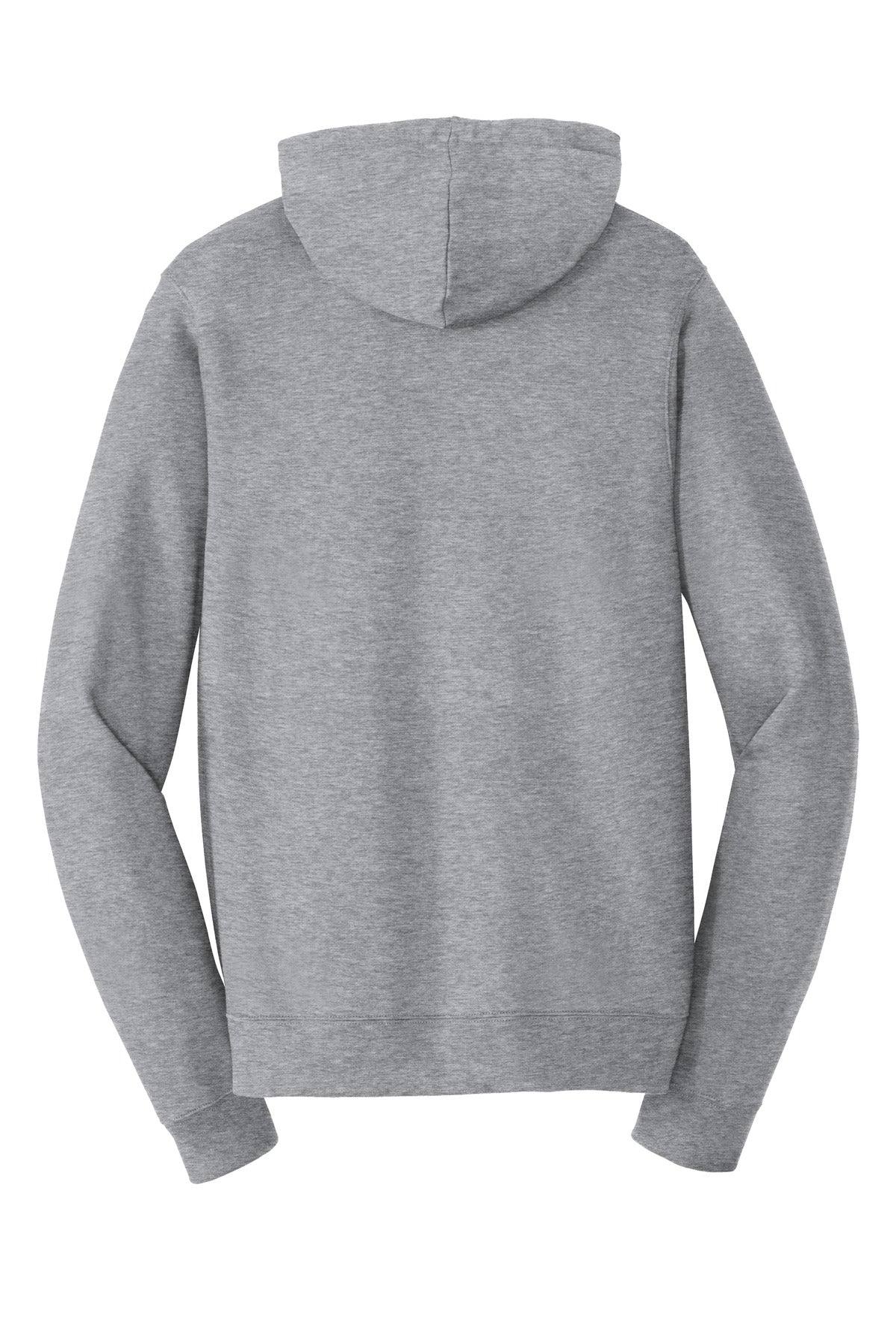 Rear View of Athl Heather Port & Co Fan Favorite Fleece Pullover Hooded Sweatshirt. PC850H