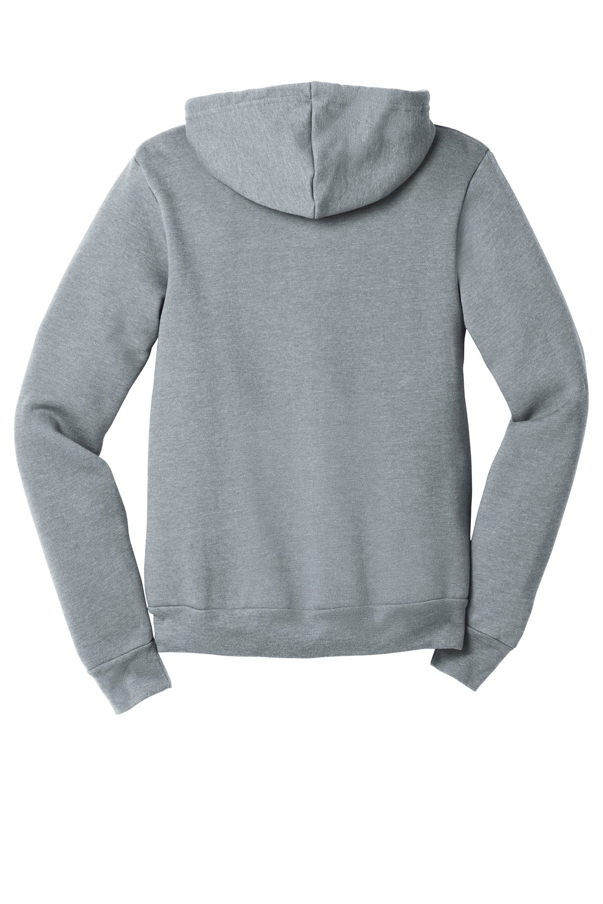 Rear View of Athletic Ht BELLA+CANVAS Unisex Sponge Fleece Full-Zip Hoodie. BC3739